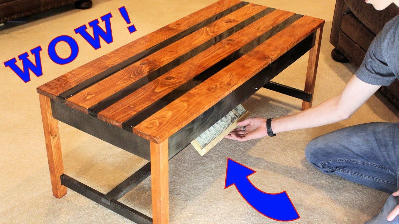 Diy Coffee Table With A Secret – Youtube With Coffee Tables With Hidden Compartments (View 9 of 15)