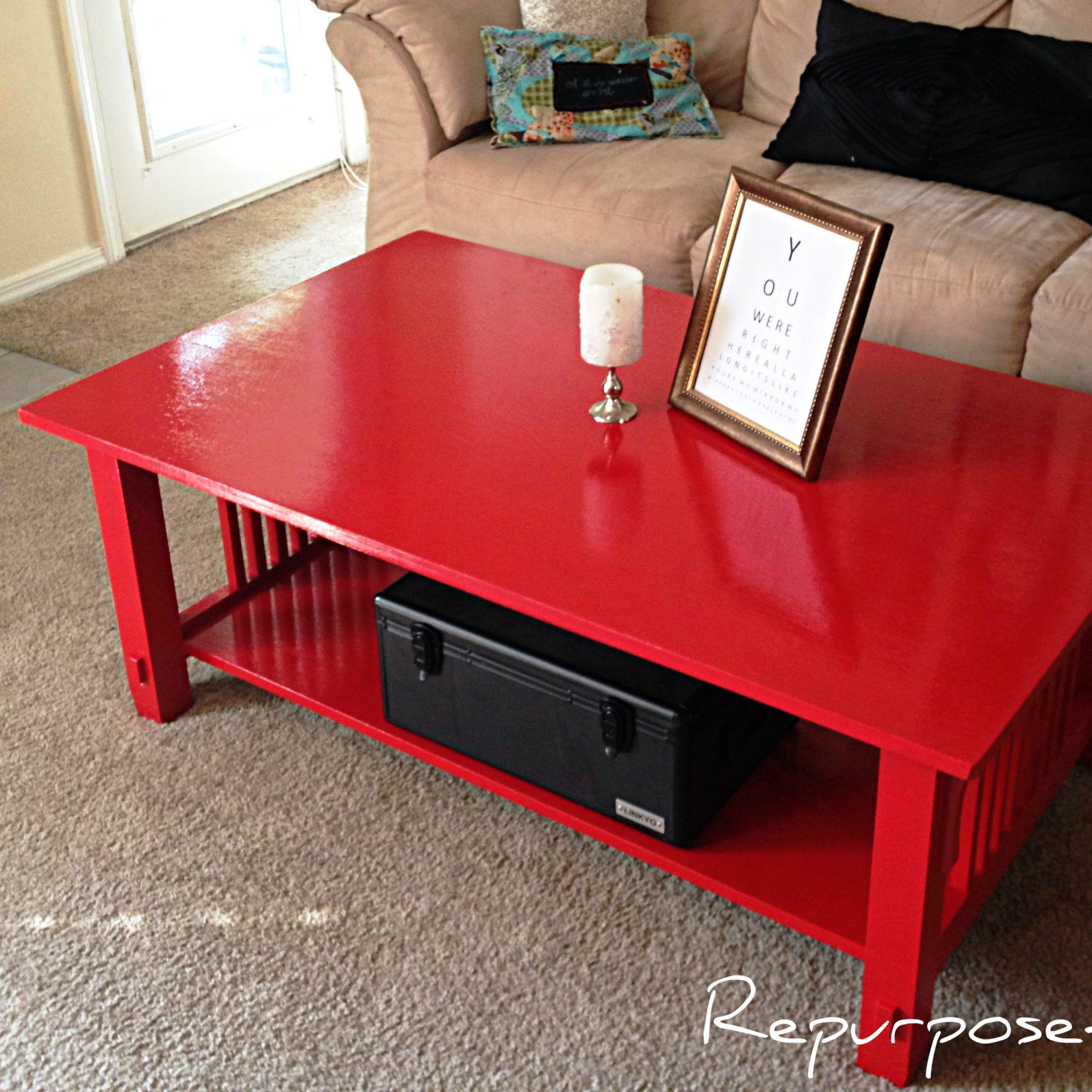 Diy: High Gloss Coffee Table Repurpose | Repurposeful Boutique Pertaining To Glossy Finished Metal Coffee Tables (View 6 of 15)