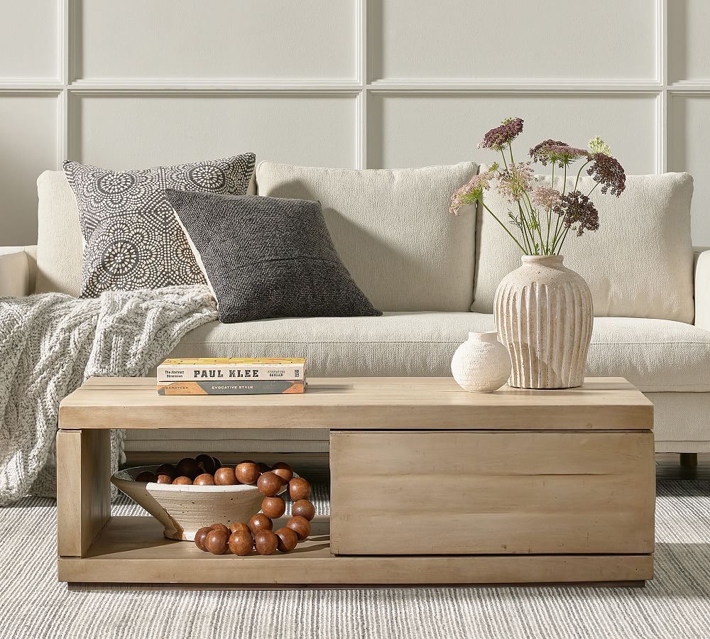 Dupree Rectangular Storage Coffee Table | Pottery Barn Intended For Coffee Tables With Trays (View 7 of 15)