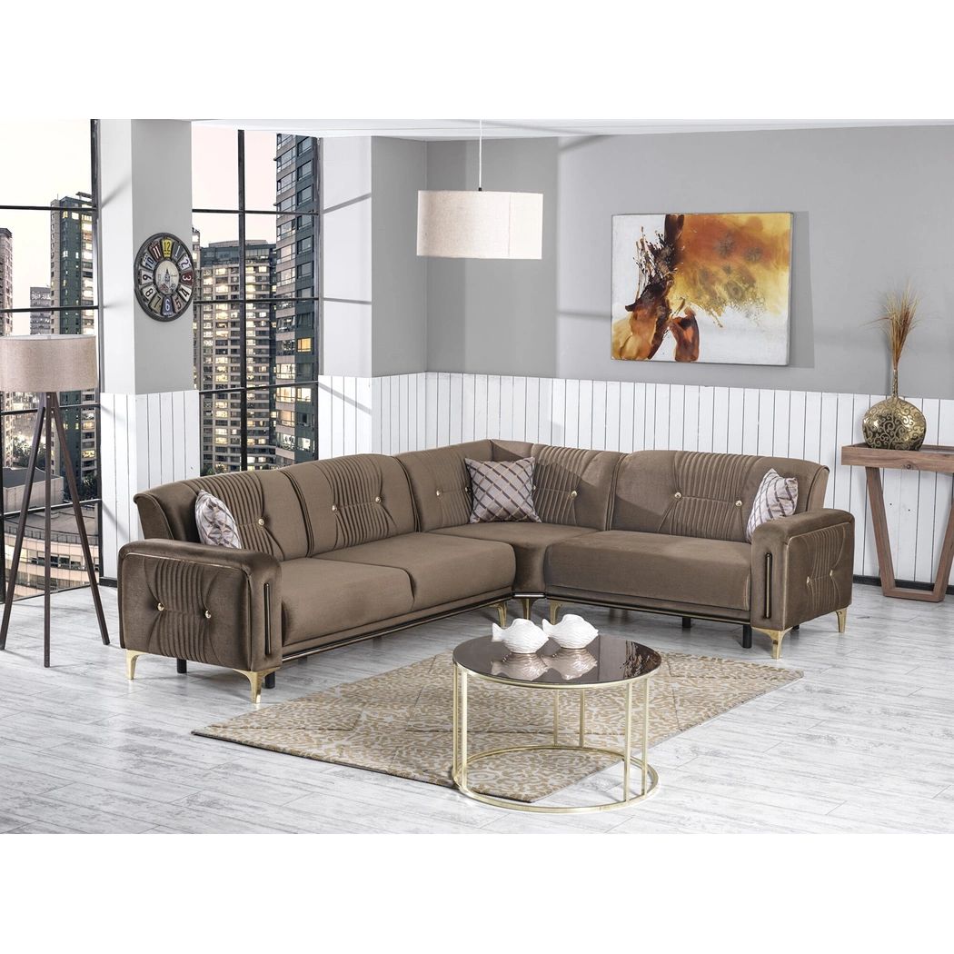 ✓ Angel Fabric Convertible Low Profile L Shaped Sectional Sofacasamode Pertaining To Convertible L Shaped Sectional Sofas (Photo 15 of 15)