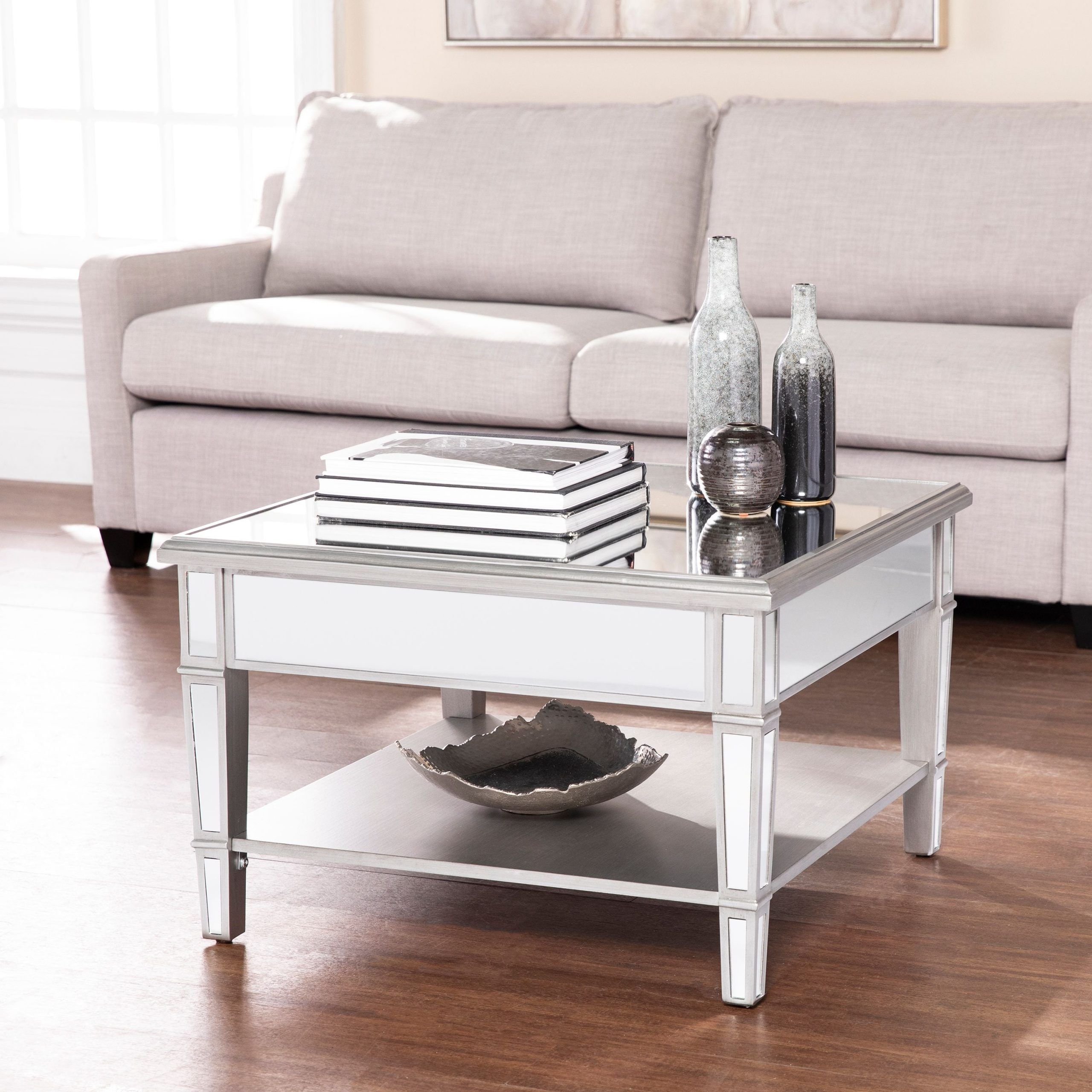 Ember Interiors Larksmill Mirrored Console Table, Silver – Walmart Throughout Southern Enterprises Larksmill Coffee Tables (View 4 of 5)