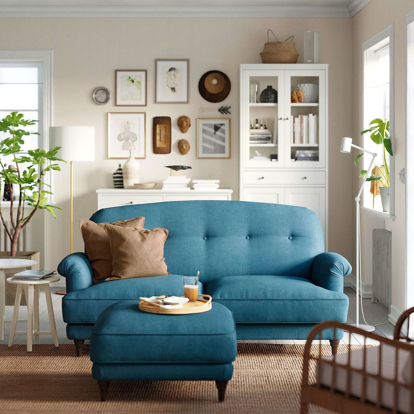 Esseboda 2 Seat Sofa, Tallmyra Blue/Brown – Ikea With Sofas In Blue (Photo 14 of 15)