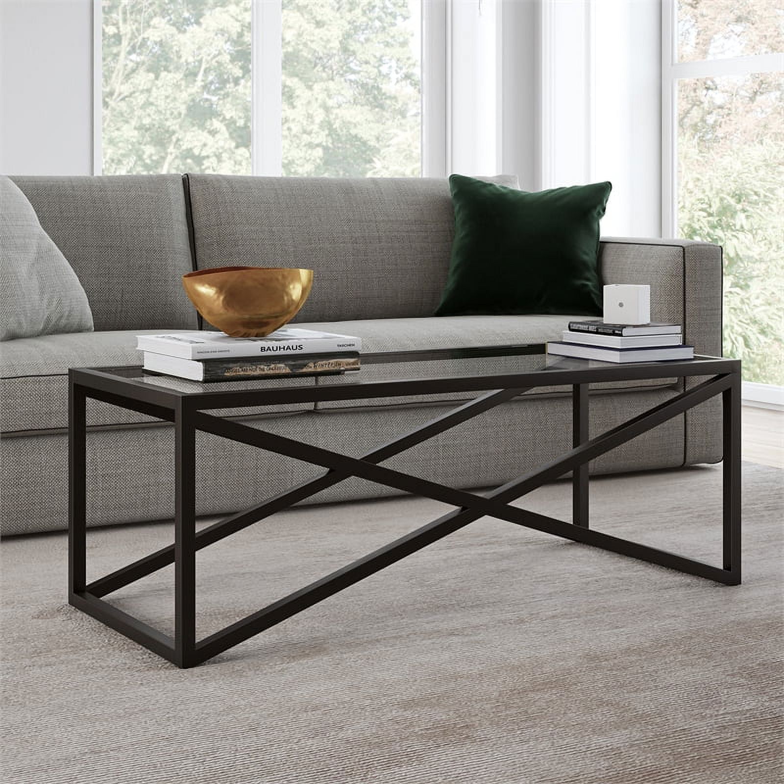 Evelyn&Zoe Contemporary Coffee Table With Glass Top – Walmart Within Addison&amp;Lane Calix Square Tables (Photo 11 of 15)