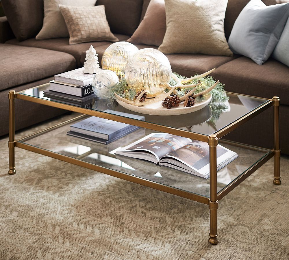 Everson Rectangular Glass Coffee Table | Pottery Barn Inside Rectangle Coffee Tables (Photo 10 of 15)