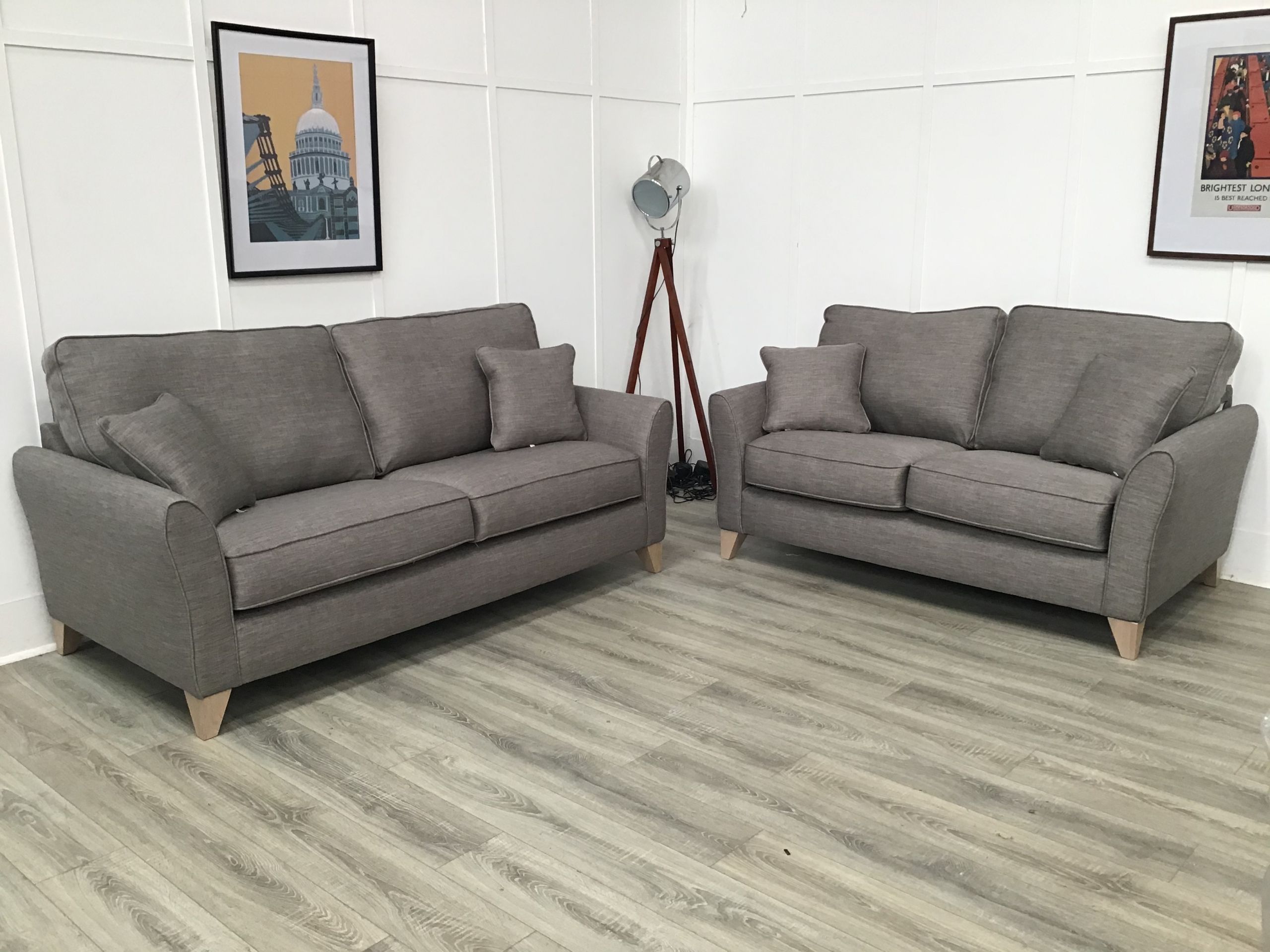 Fairfield 3 + 2 Seat Sofas In Dark Grey Fabric – Sofa Giant With Sofas In Dark Grey (View 11 of 15)