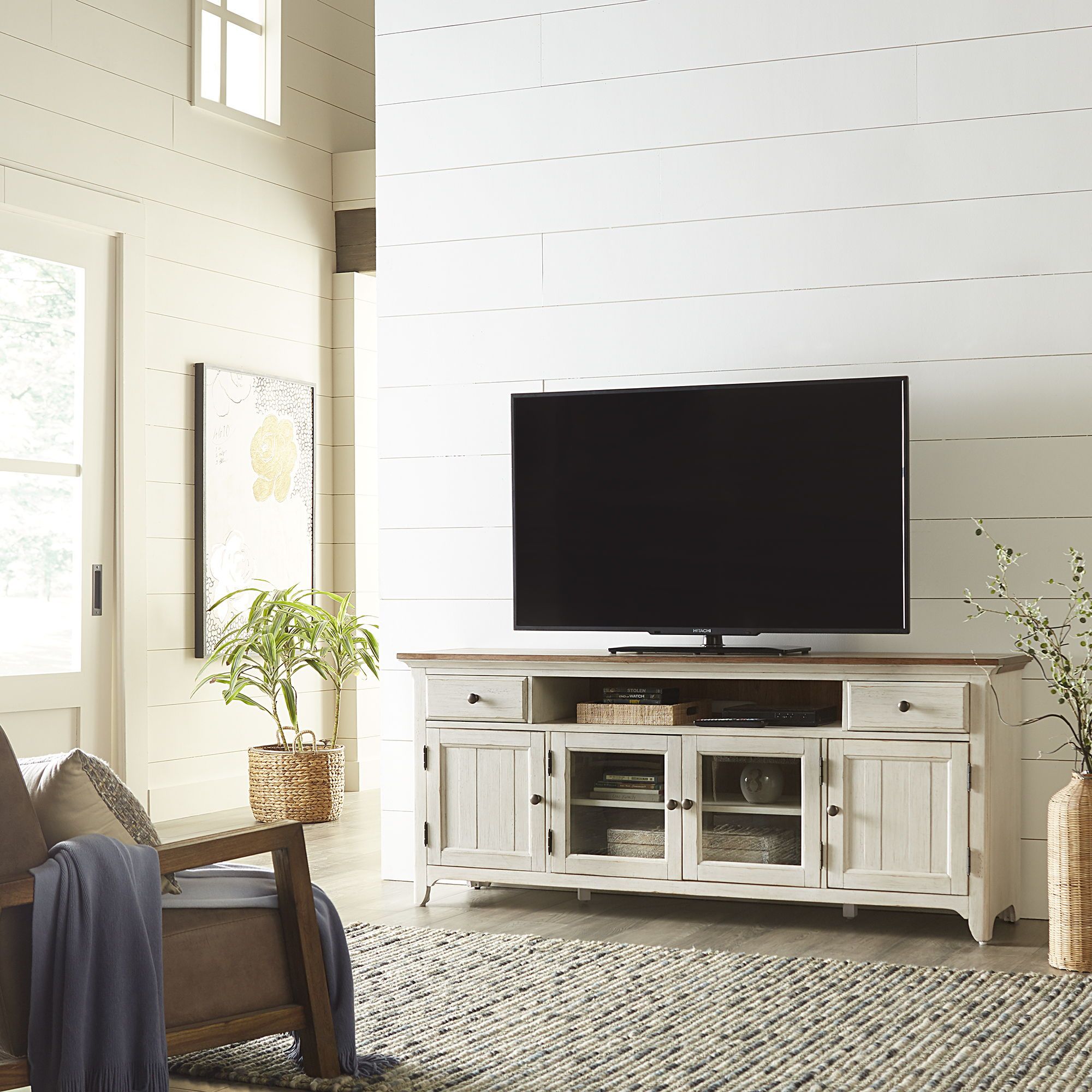 Farmhouse Reimagined – Entertainment 72" Tv Stand – White – Sjb Home Decor  – Cincinnati Furniture & Mattress Store Within Farmhouse Tv Stands (View 13 of 15)