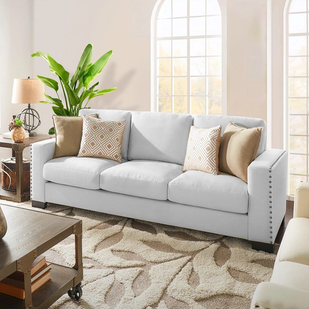 Farrent Imperial Linen 3 Seater Sofa – Light Grey – Karnak Home With Regard To Light Charcoal Linen Sofas (Photo 13 of 15)