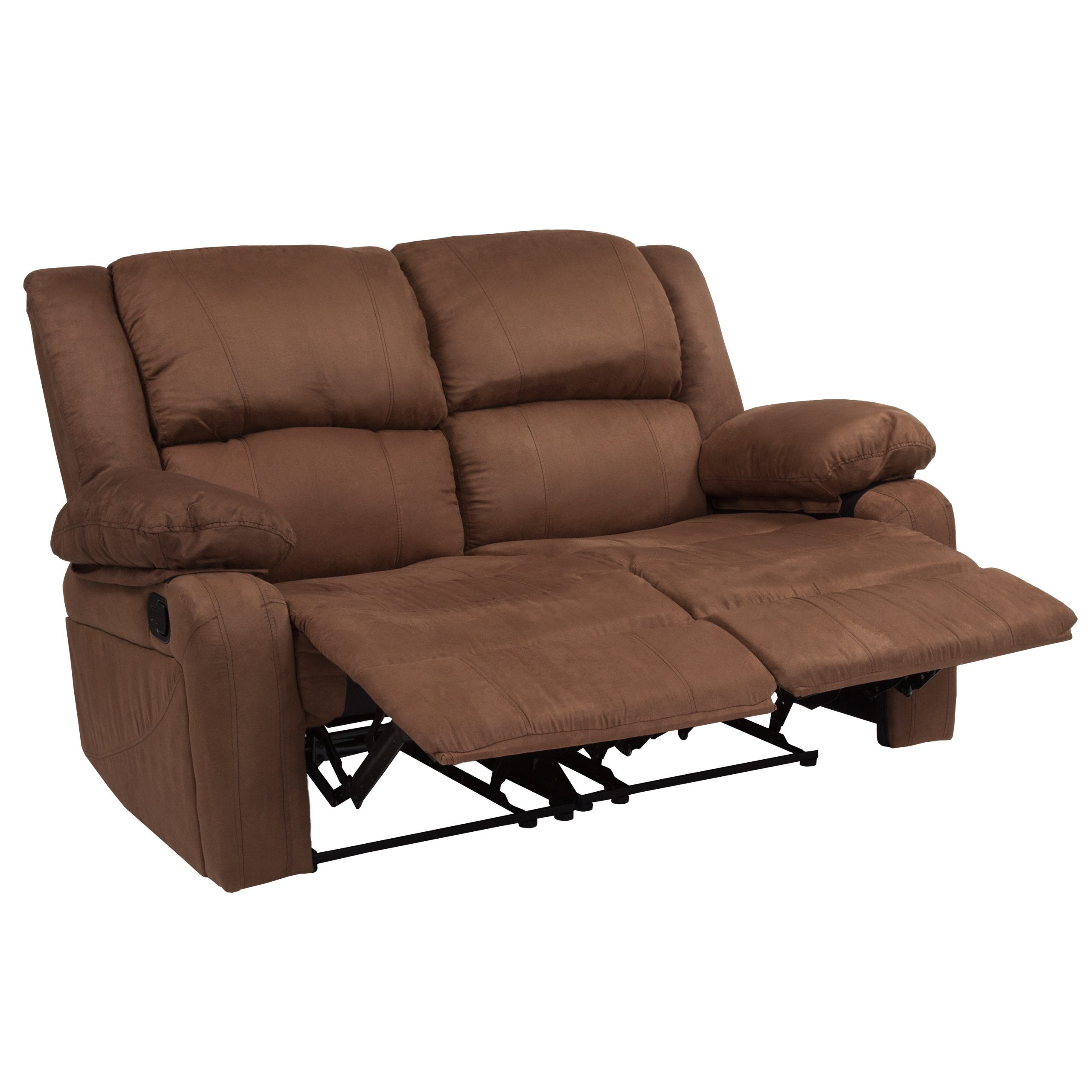 Flash Furniture Harmony Series 56 In Modern Chocolate Brown Microfiber 2 Seater  Reclining Loveseat In The Couches, Sofas & Loveseats Department At Lowes For 2 Tone Chocolate Microfiber Sofas (View 6 of 15)