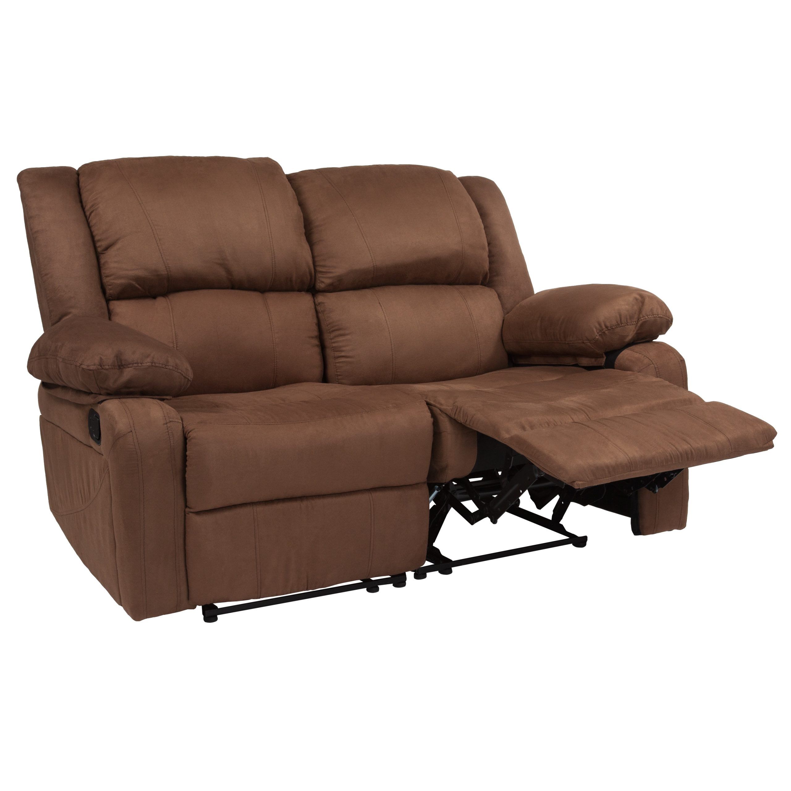 Flash Furniture Harmony Series 56 In Modern Chocolate Brown Microfiber 2 Seater  Reclining Loveseat In The Couches, Sofas & Loveseats Department At Lowes In 2 Tone Chocolate Microfiber Sofas (View 8 of 15)