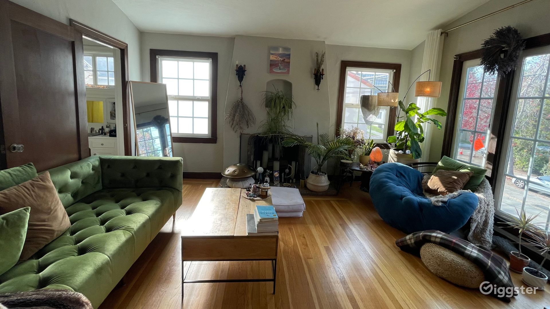Floor To Ceiling Windows Plant Filled Boho Vibes | Rent This Location On  Giggster Regarding Cozy Castle Boho Living Room Tables (Photo 14 of 15)