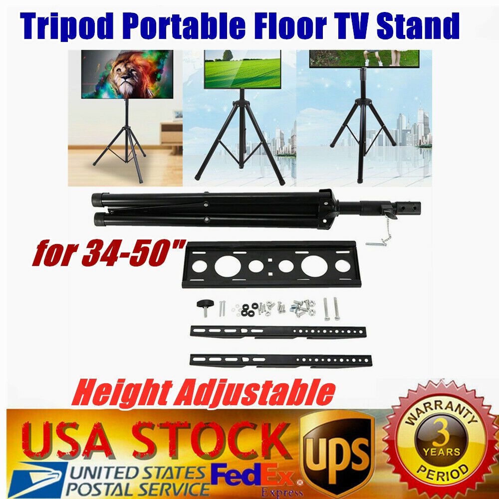 Foldable Tripod Portable Floor Tv Stand Height Adjustable Mount For  34" 50" Usa | Ebay For Foldable Portable Adjustable Tv Stands (Photo 6 of 15)