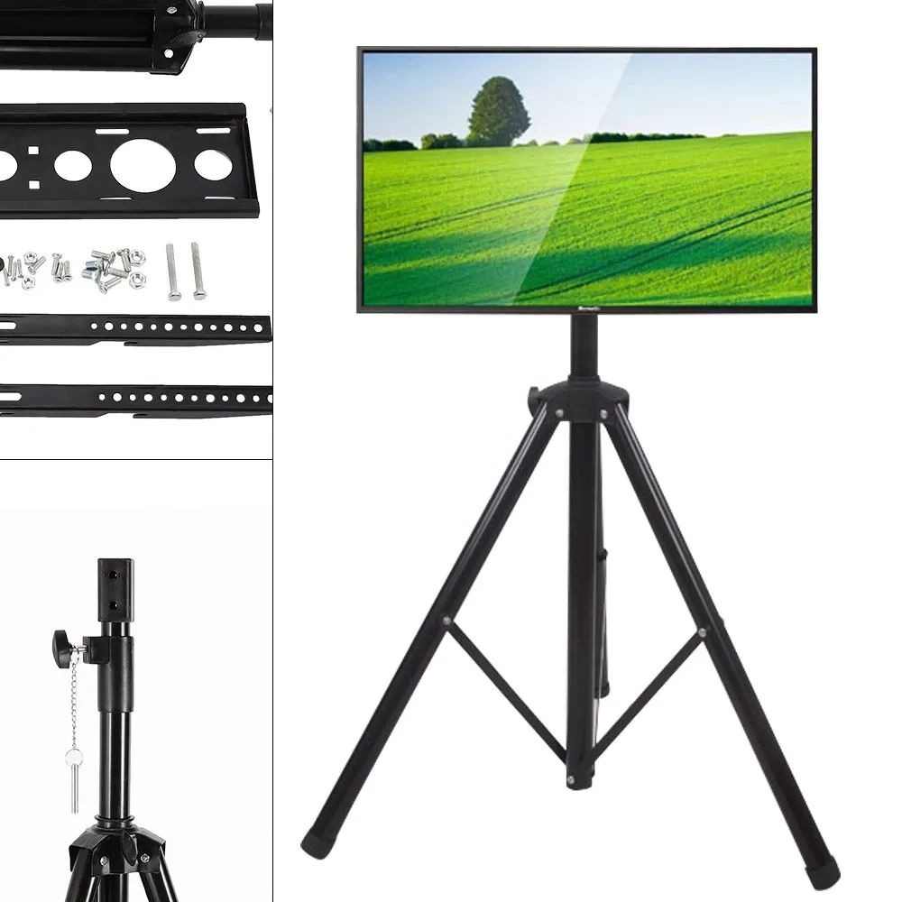 Foldable Tripod Portable Floor Tv Stand Height Adjustable Mount For  34" 50" Usa | Ebay For Foldable Portable Adjustable Tv Stands (Photo 2 of 15)