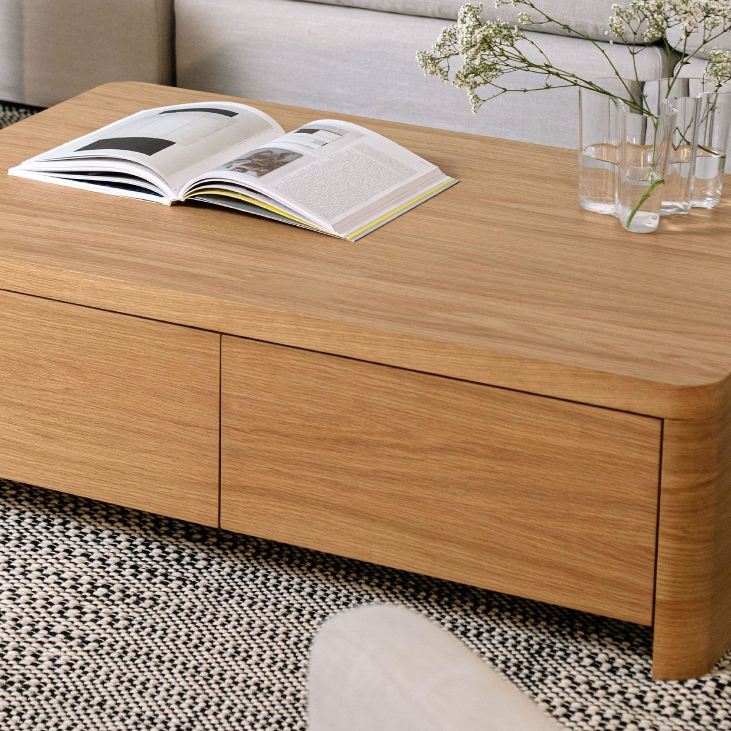 Form Storage Coffee Table, Oak – Sundays Company Inside Coffee Tables With Storage (View 4 of 15)