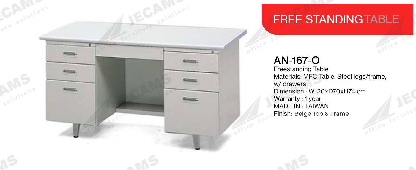 Freestanding Table W/ Steel Drawers An 167 O | Jecams Inc (View 8 of 15)