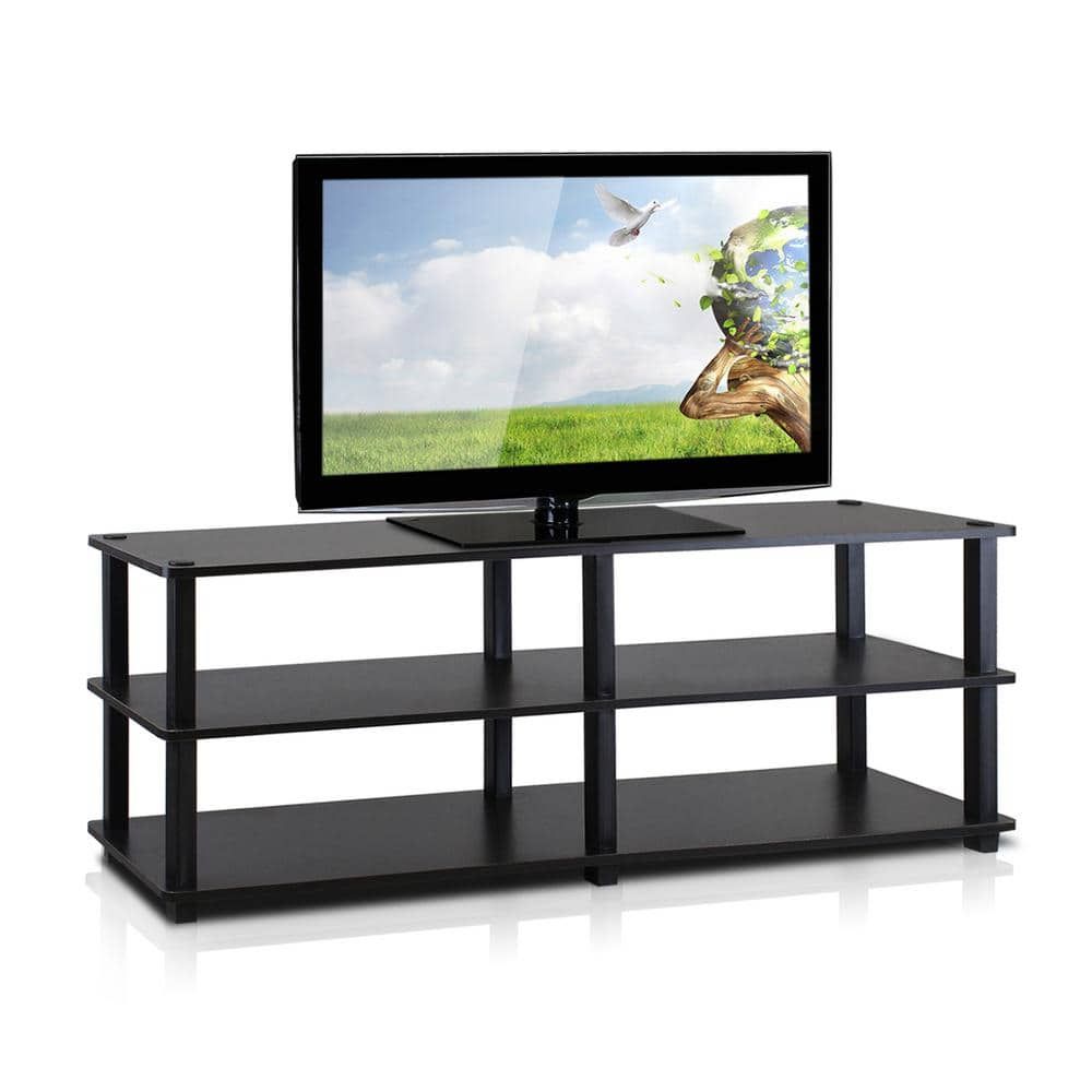 Furinno Turn N Tube 47 In. Espresso Particle Board Tv Stand Fits Tvs Up To  42 In. With Open Storage Tv14038Ex/Bk – The Home Depot Intended For Romain Stands For Tvs (Photo 5 of 15)
