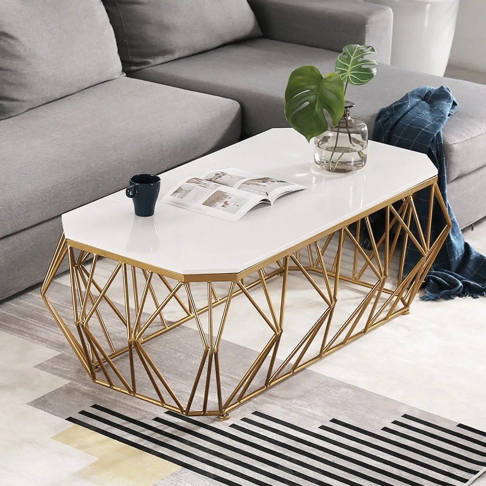 Glossy Finish Modern Stainless Steel Gold Coffee Table Frame, For Home Pertaining To Glossy Finished Metal Coffee Tables (Photo 2 of 15)