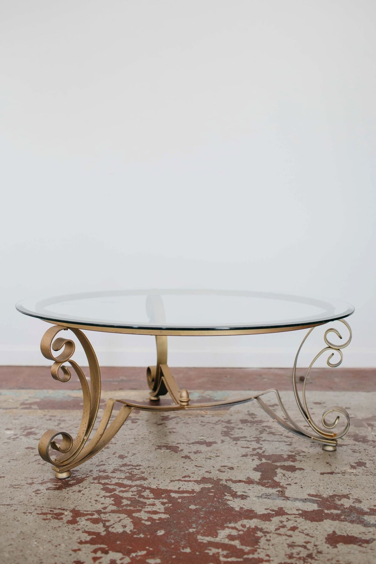 Gold Frame Glass Top Coffee Table – The Borrowed Branch Regarding Glass Top Coffee Tables (Photo 10 of 15)