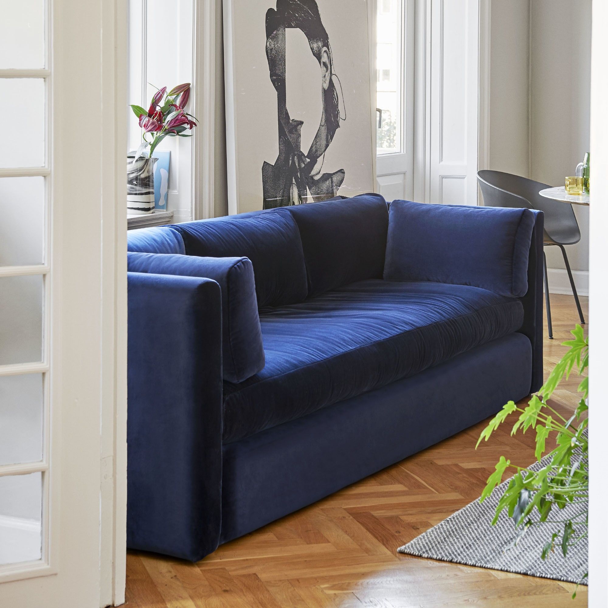 Hackney 2 Seater Sofa – Blue Velvet – Hay For Sofas In Blue (Photo 6 of 15)