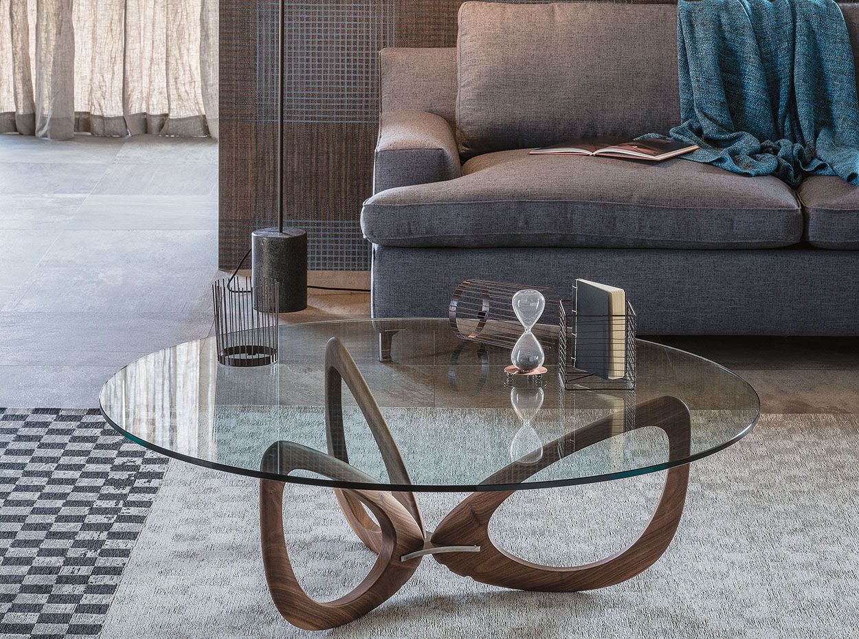 Helix Glass Modern Coffee Tablecattelan Italia – Mig Furniture With Regard To Glass Top Coffee Tables (Photo 8 of 15)