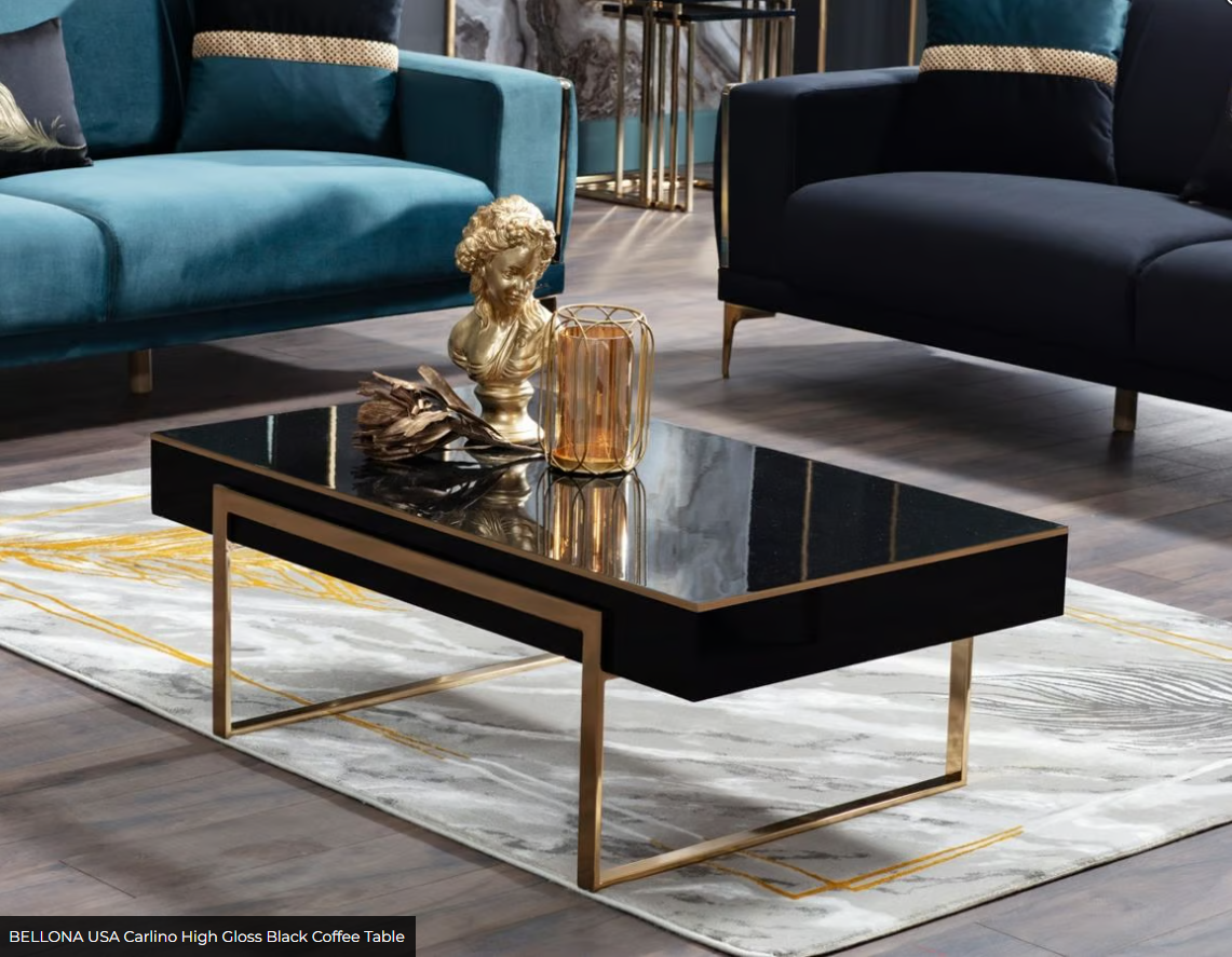 High Gloss Black Carlino Gold Coffee Tabledefault Title In 2023 | Low  Profile Sofa, Furniture Collections, Coffee Table Pertaining To High Gloss Black Coffee Tables (View 15 of 15)