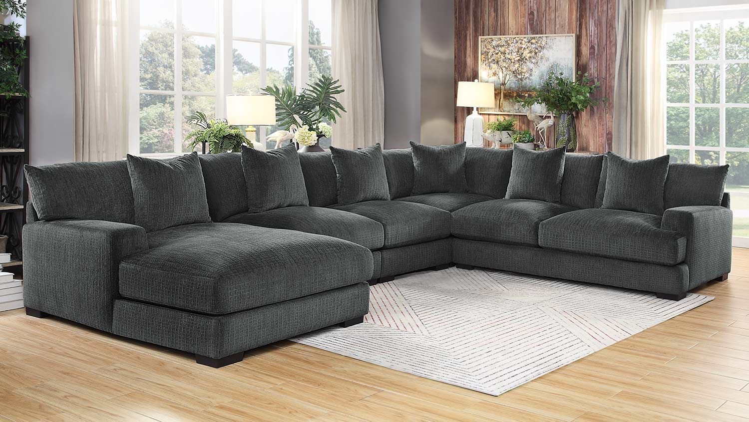 Homelegance Worchester Sectional Sofa Set – Dark Gray 9857Dg Sofa Set |  Homelegance Elegancefurnituredirect Pertaining To Dark Gray Sectional Sofas (Photo 1 of 15)
