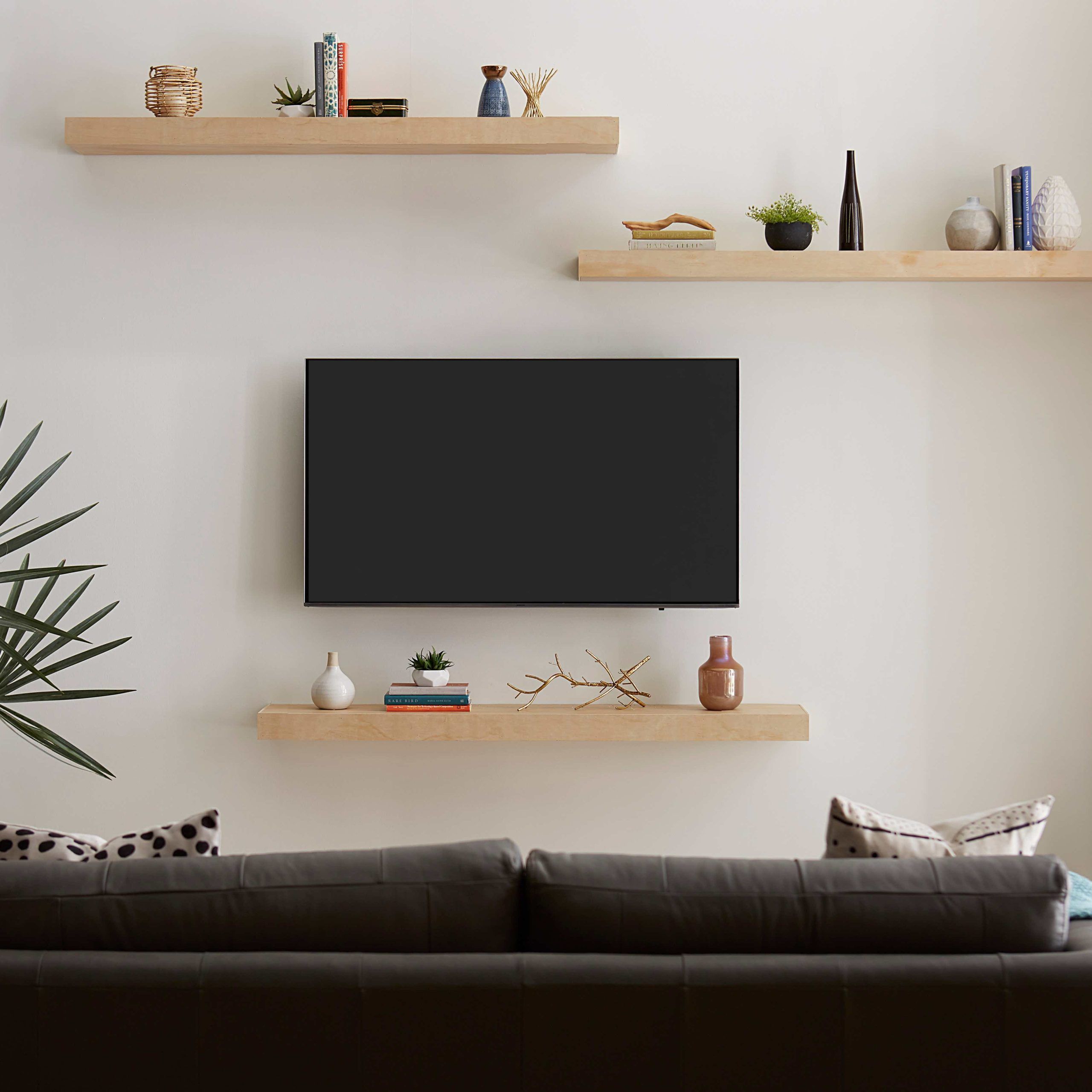 How To Decorate Around Your Tv With Floating Shelves Intended For Floating Stands For Tvs (Photo 9 of 15)
