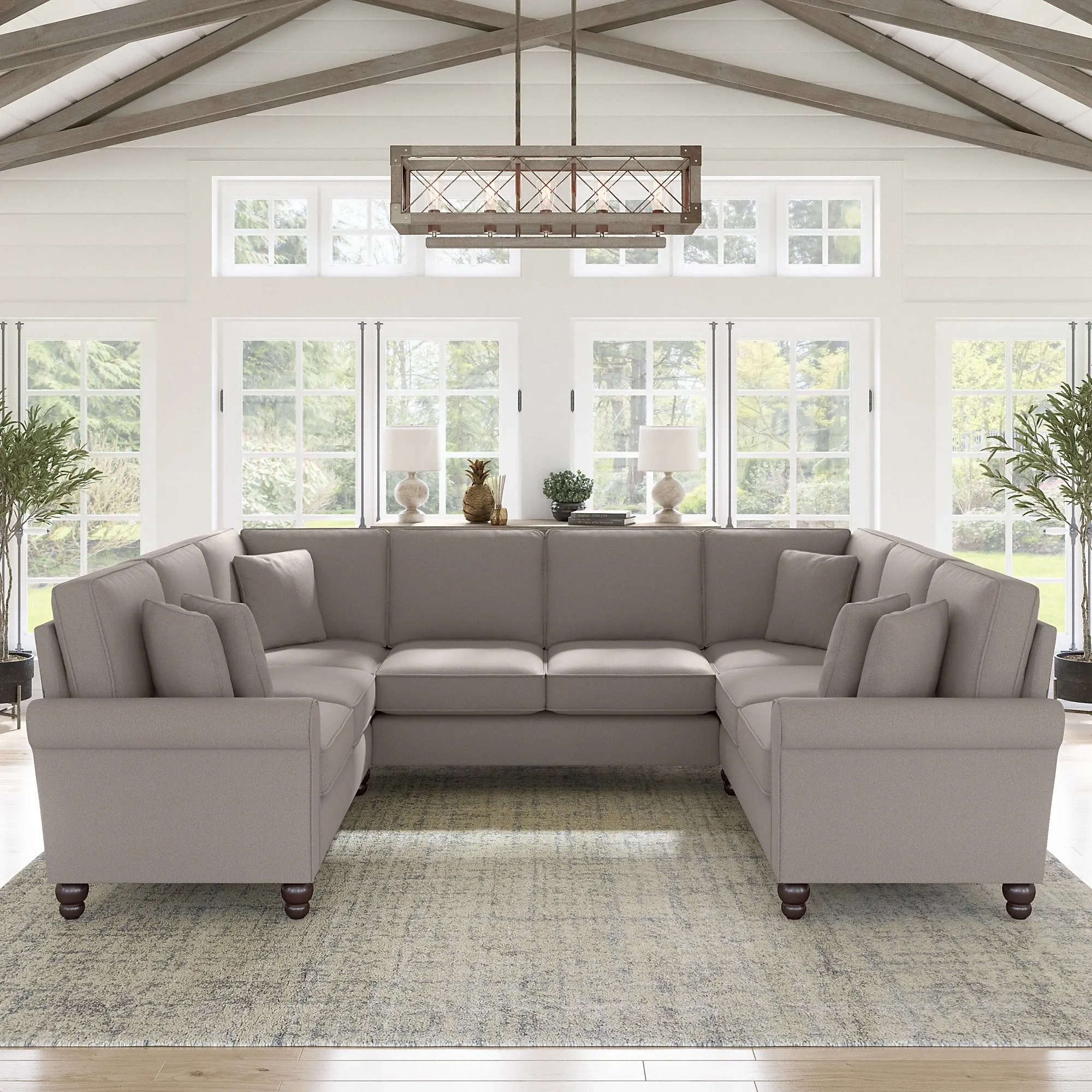 Hudson Beige U Shaped Sectional – Bush Furniture | Rc Willey Within U Shaped Couches In Beige (Photo 14 of 15)