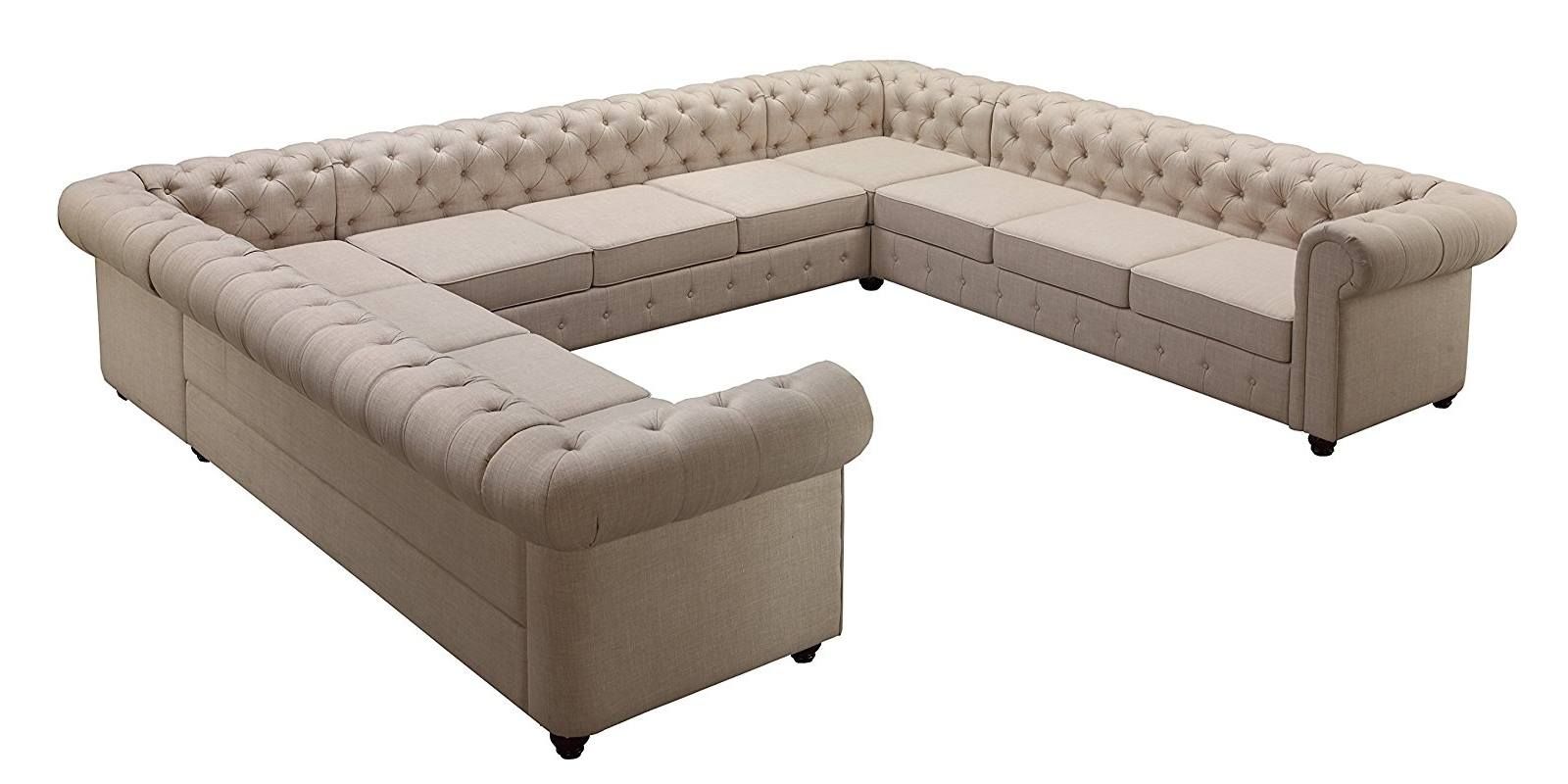 Impressive Fabric Corner Sofa In Beige Colour In C Shape – Dreamzz Furniture  | Online Furniture Shop Intended For U Shaped Couches In Beige (Photo 11 of 15)