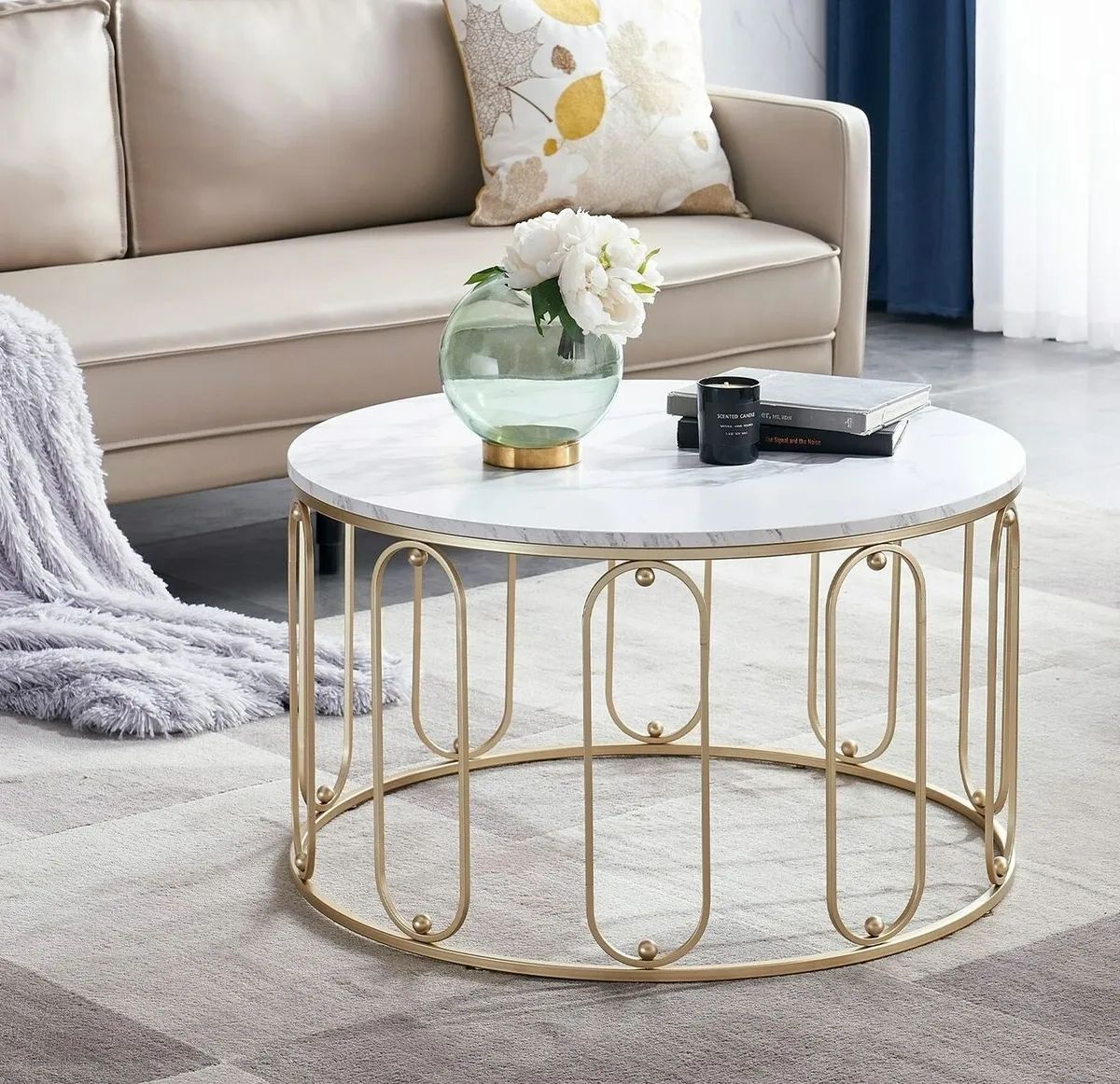 Ivinta Modern Nesting Coffee Table, Home Round Cocktail Table With Metal  Frame | Ebay Regarding Nesting Coffee Tables (View 12 of 15)