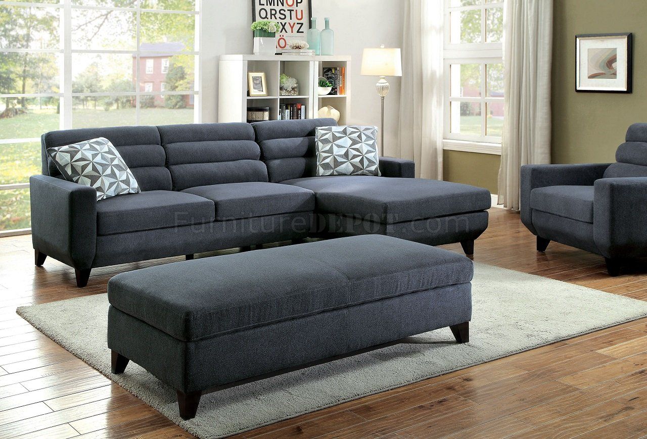 Jensen Sectional Sofa Cm6790 In Dark Gray Fabric W/Options Pertaining To Sofas In Dark Gray (View 12 of 15)