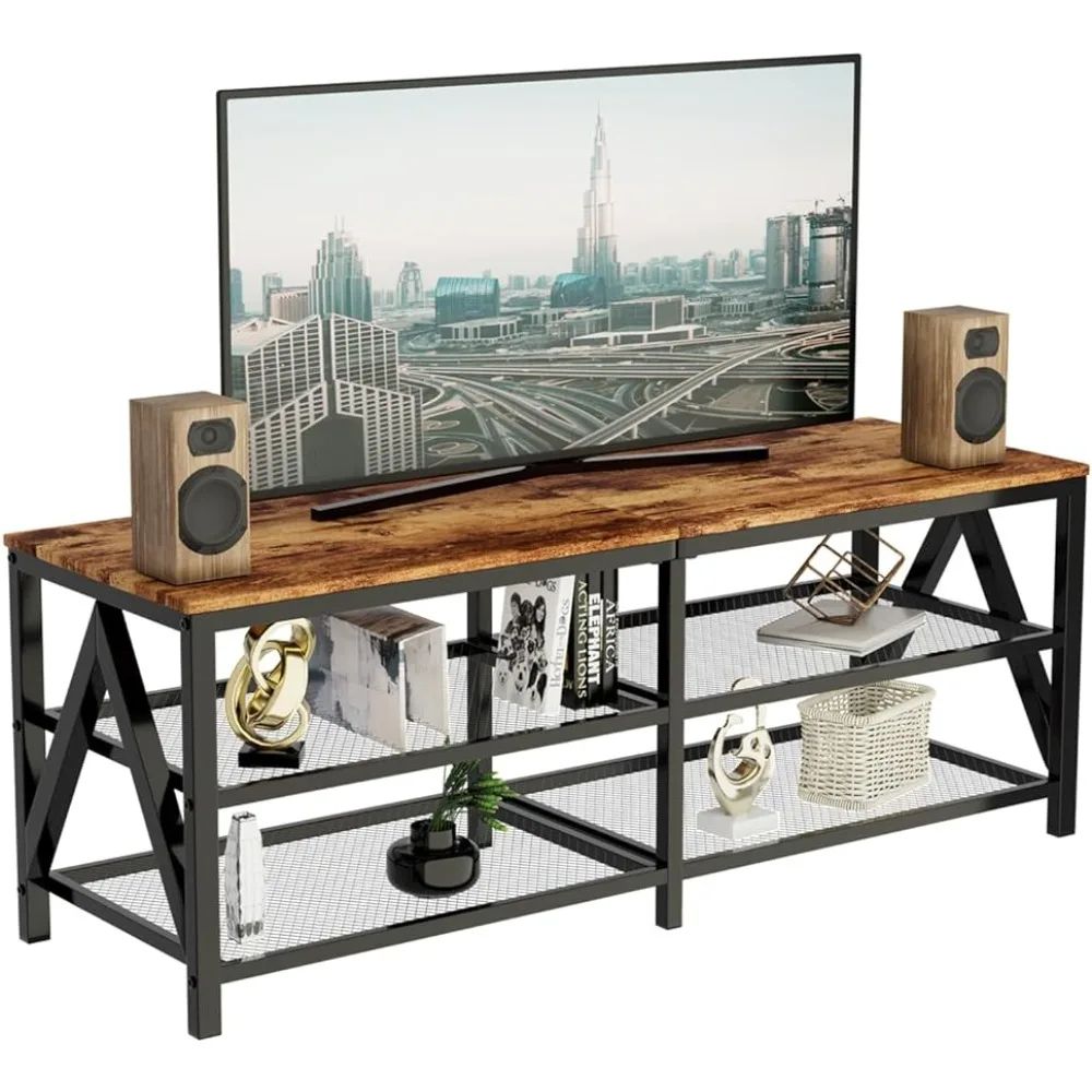 Katrawu Tv Stand For 60 65 Inch Tv, Long 55" Entertainment Center 3 Tier Tv  Console Tv Cabinet For Living Room – Aliexpress In Tier Stands For Tvs (View 10 of 15)