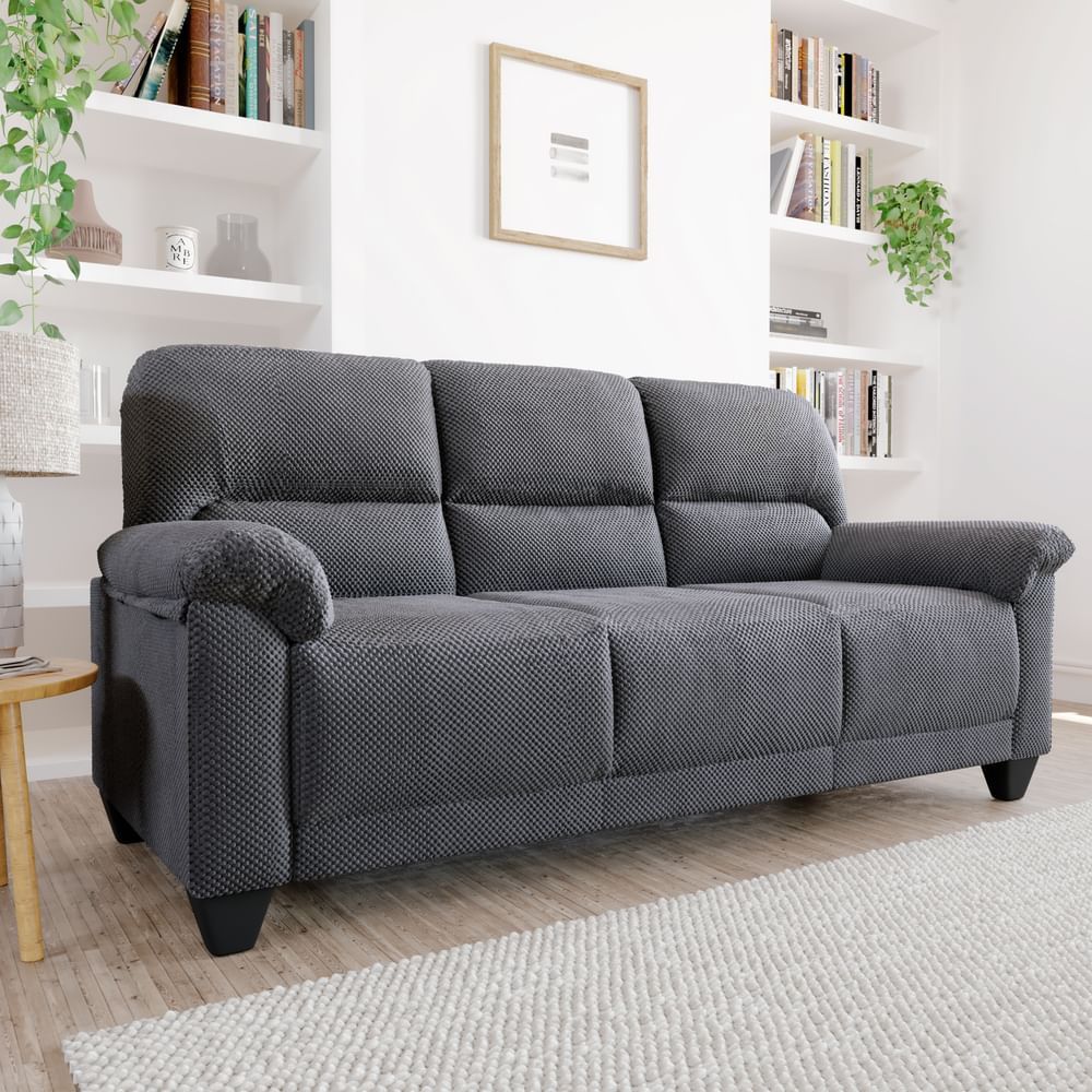 Kenton Small 3 Seater Sofa, Dark Grey Dotted Cord Fabric Only £474.99 |  Furniture And Choice With Regard To Sofas In Dark Grey (Photo 8 of 15)