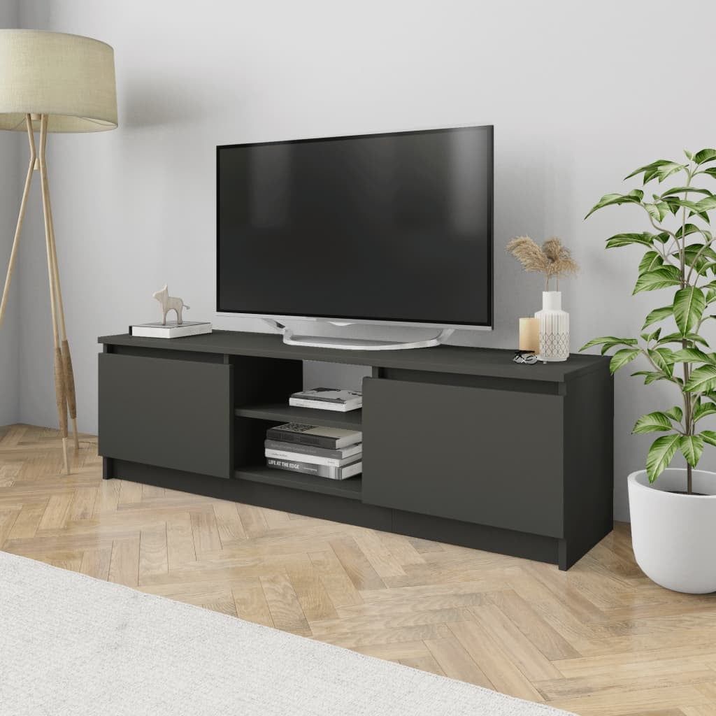 Kepooman Modern Rectangle Tv Stand With 2 Doors & Open Shelves For Living  Room, 47.2" X 11.8" X  (View 3 of 15)