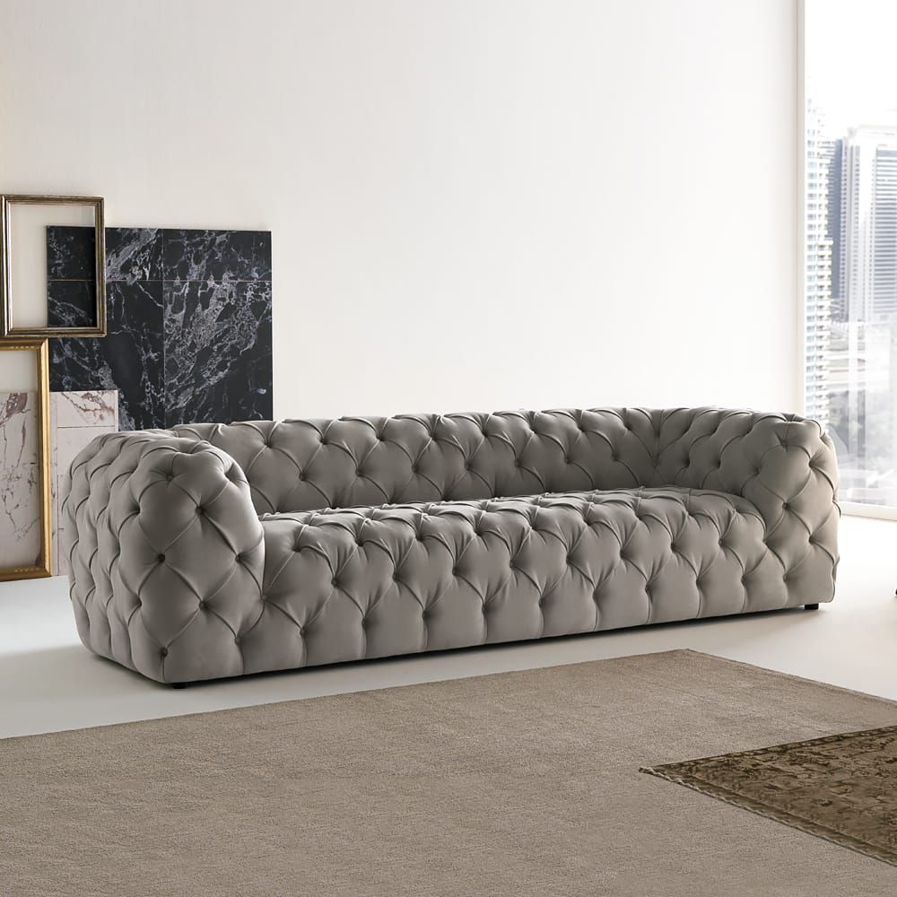 Large Modern Grey Faux Leather Sofa – Juliettes Interiors Throughout Faux Leather Sofas (Photo 7 of 15)