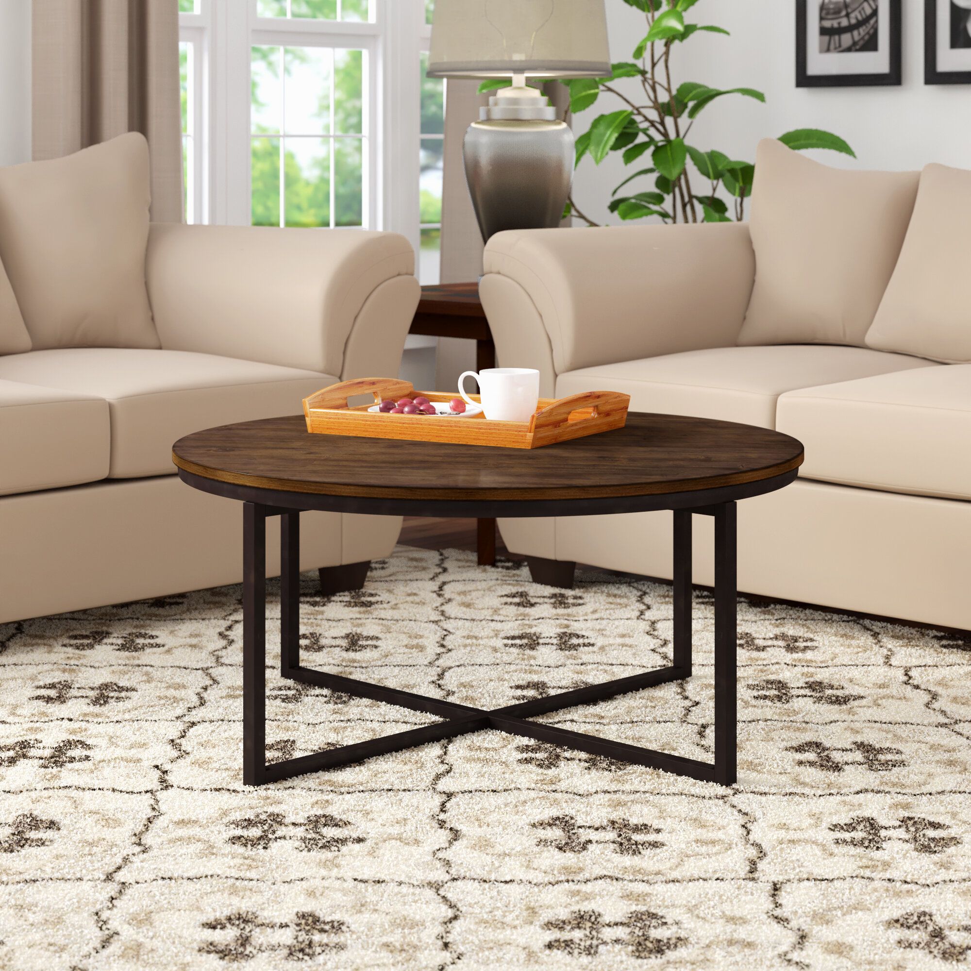 Laurel Foundry Modern Farmhouse Kersh Coffee Table & Reviews | Wayfair In Coffee Tables With Metal Legs (View 10 of 15)