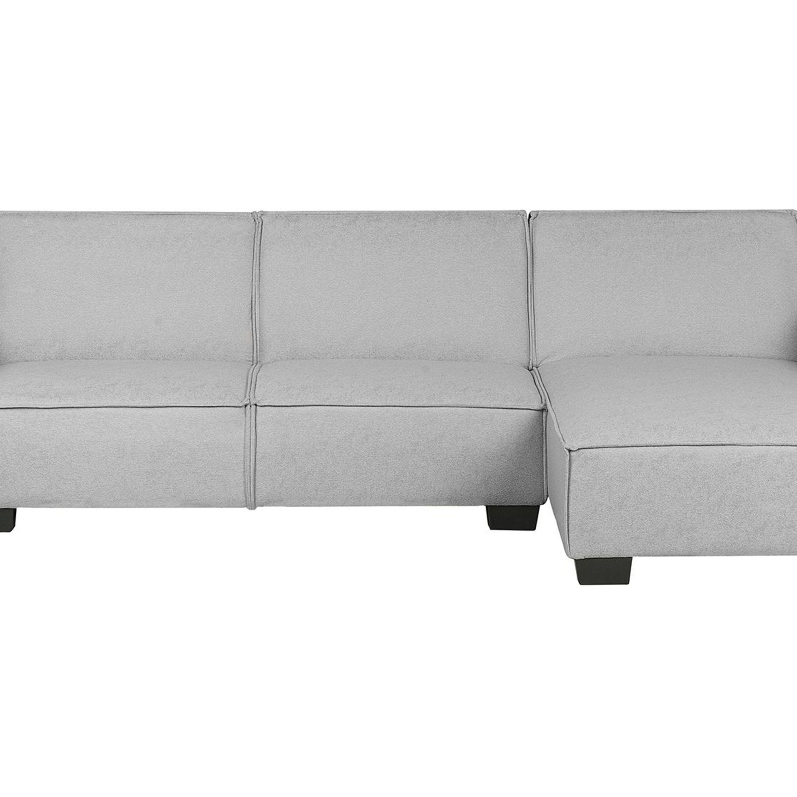 Left Hand Fabric Corner Sofa Bed Light Grey Romedal – Beliani.fr With Right Facing Black Sofas (Photo 10 of 15)