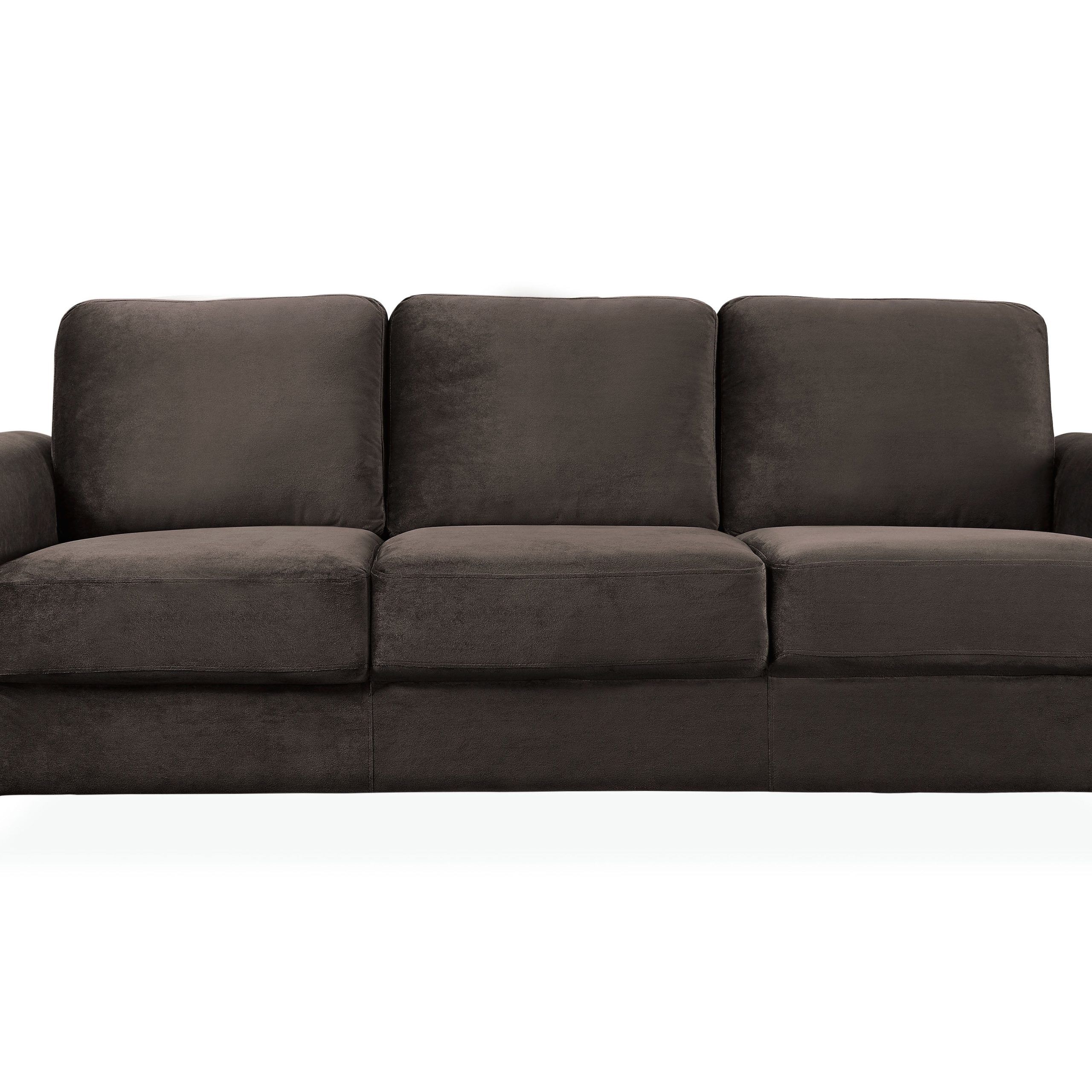 Lifestyle Solutions Taryn Traditional Sofa With Curved Arms, Black Fabric  Upholstery – Walmart Throughout Traditional Black Fabric Sofas (Photo 14 of 15)