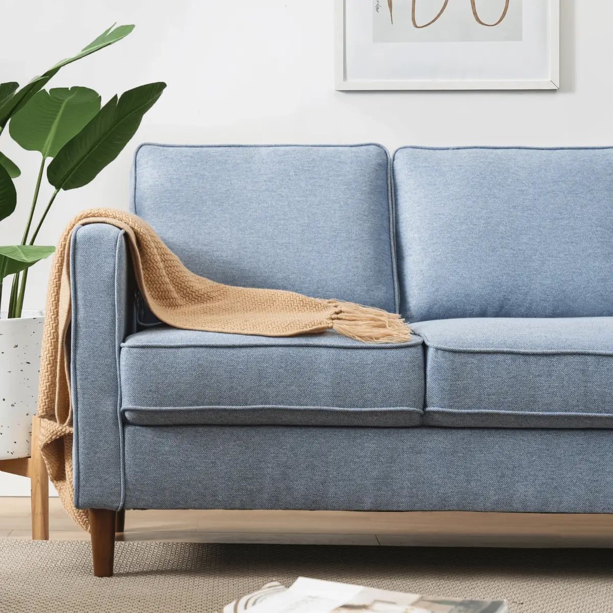 Featured Photo of Modern Blue Linen Sofas