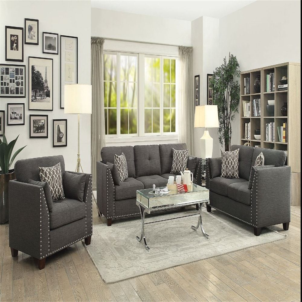 Featured Photo of Light Charcoal Linen Sofas