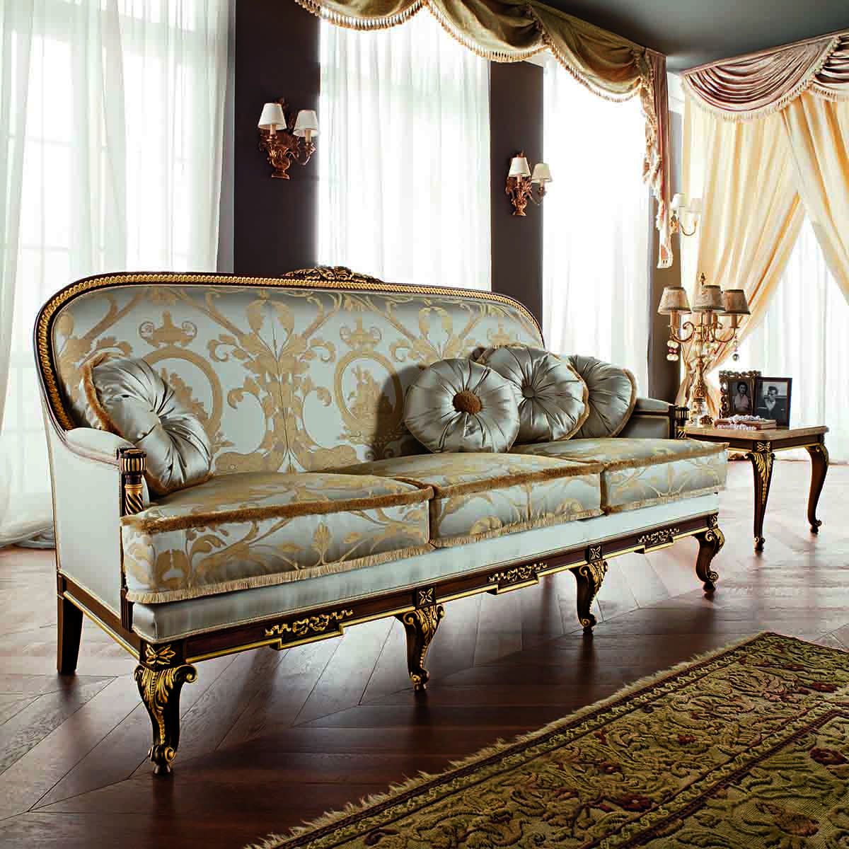 Luxury Italian Sofas Design. 100% Handmade Wooden Sofa Design With Traditional 3 Seater Sofas (Photo 14 of 15)
