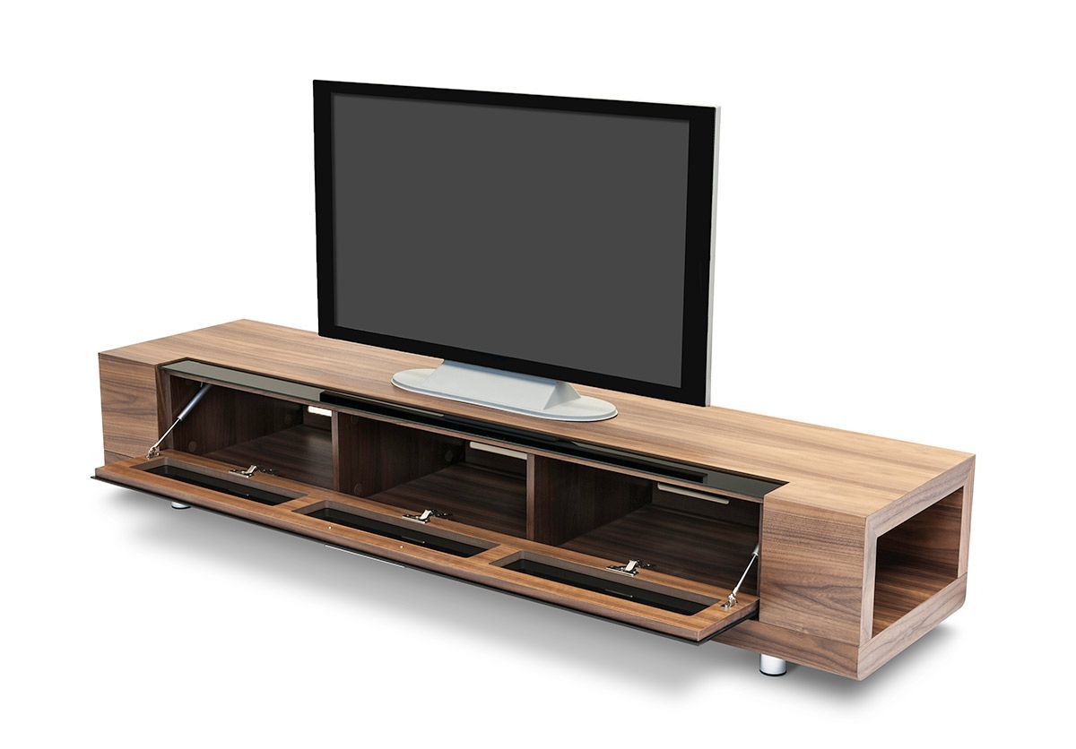 Marcus Modern Walnut Veneer Tv Stand For Walnut Entertainment Centers (View 13 of 15)