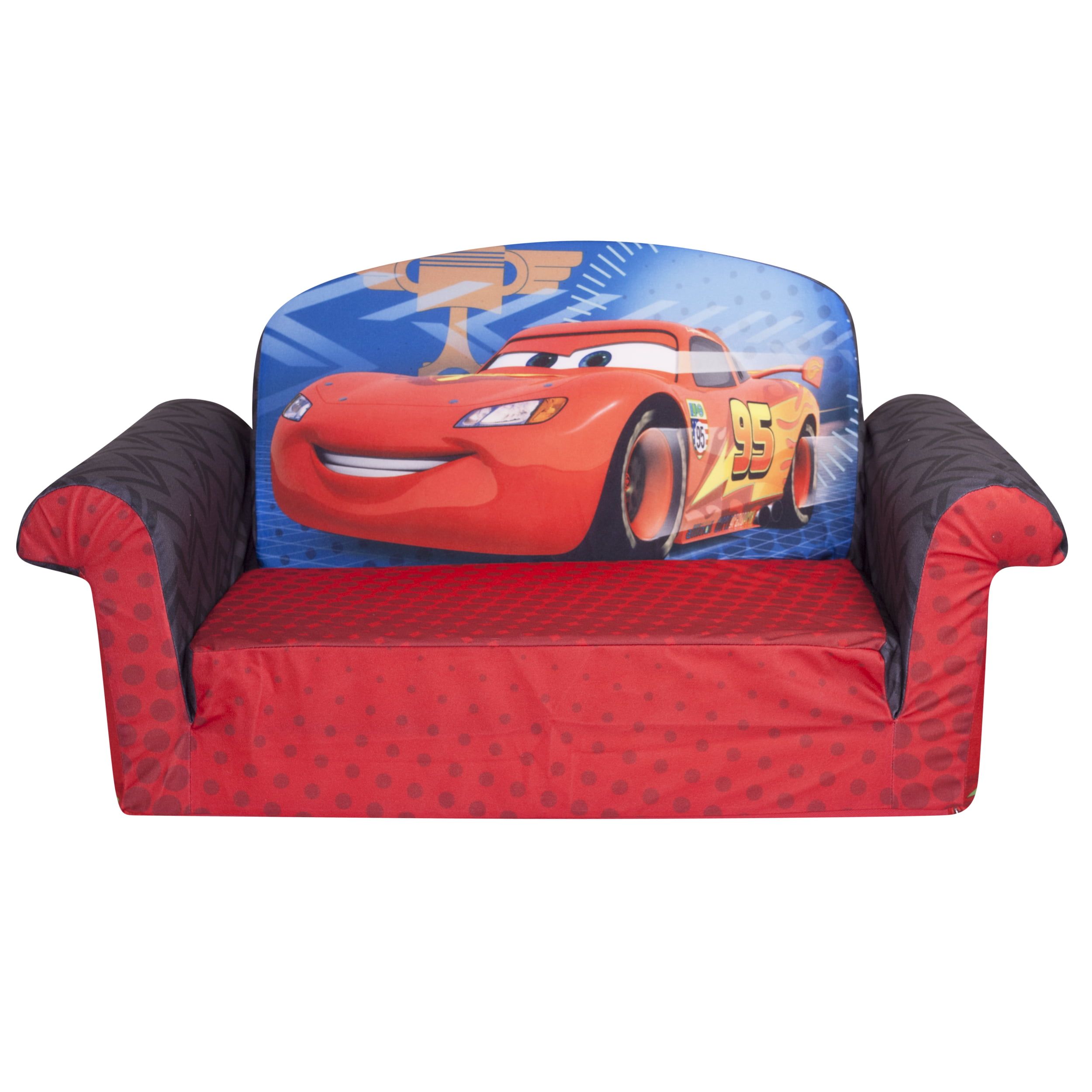 Marshmallow Furniture, Children'S 2 In 1 Flip Open Foam Sofa, Disney/Pixar  Disney Pixar Cars 2,Spin Master – Walmart Regarding 2 In 1 Foldable Children'S Sofa Beds (View 15 of 15)