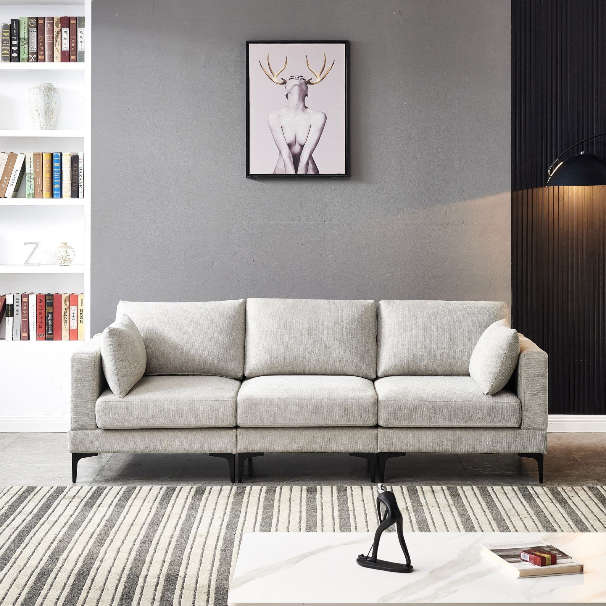 Marten Grey 3 Seater Fabric Sofa With Regard To Modern 3 Seater Sofas (Photo 1 of 15)
