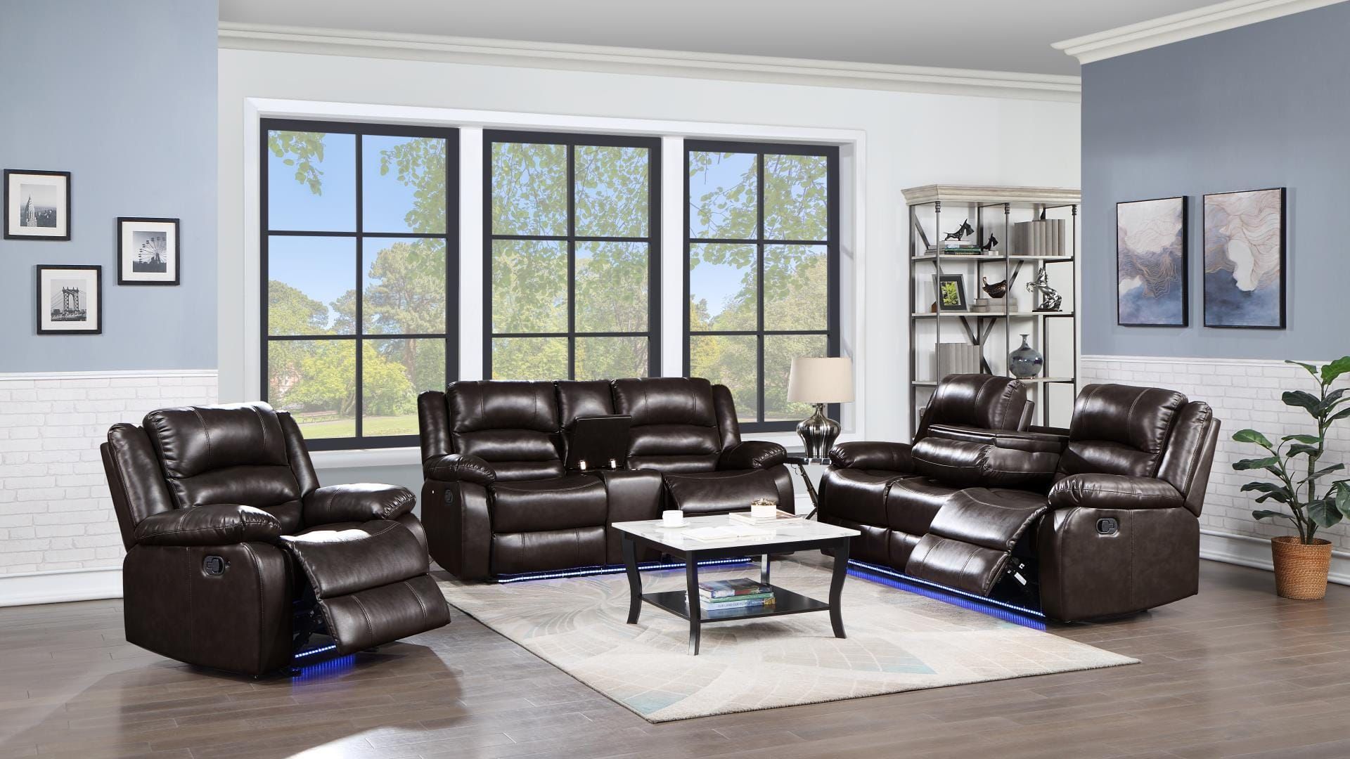 Martin Brown Faux Leather Sofa + Loveseatgalaxy Furniture In Faux Leather Sofas In Dark Brown (Photo 10 of 15)