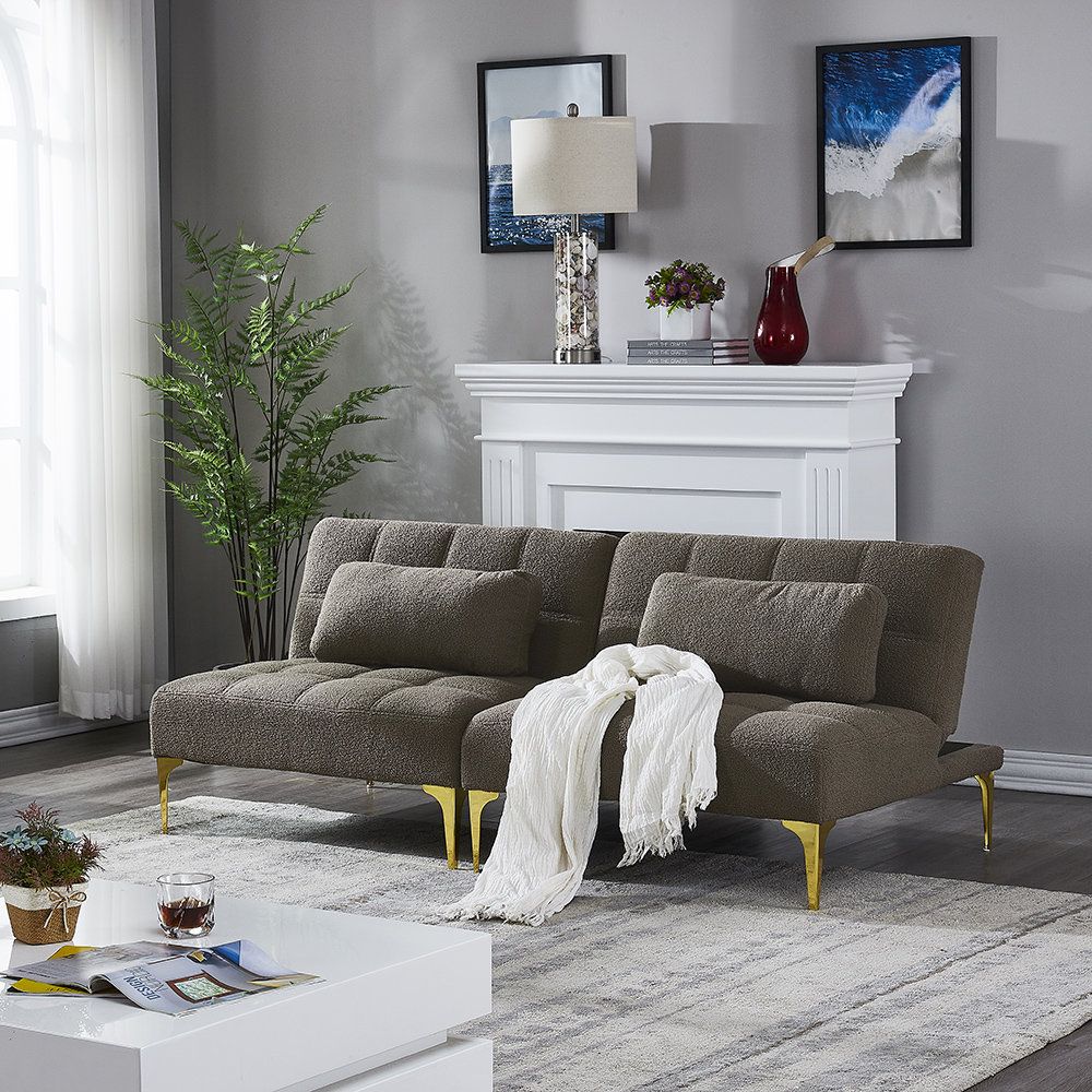 Mercer41 Hepler Loveseat, Sleeper, Sofa Bed, Pull Out Couch, Convertible,  Reclining Sofa | Wayfair Throughout Convertible Gray Loveseat Sleepers (Photo 13 of 15)