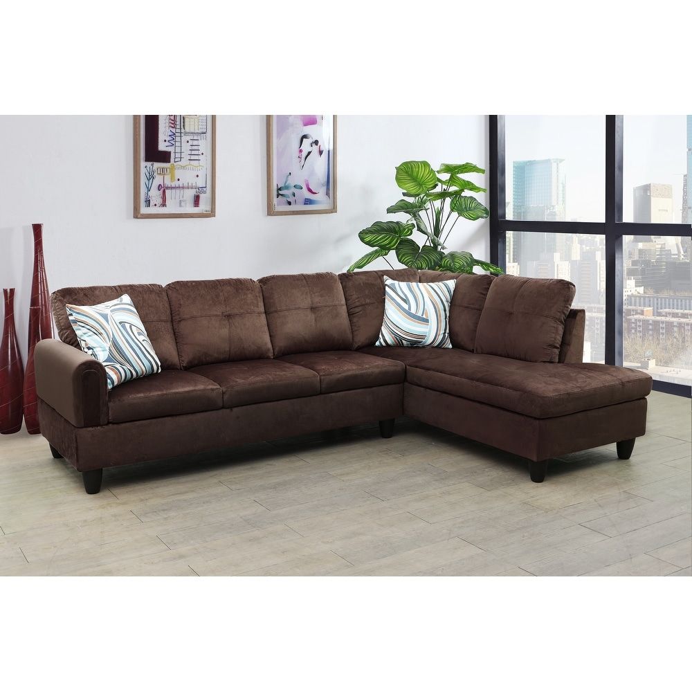 Microfiber Sectional Sofas – Bed Bath & Beyond Pertaining To 2 Tone Chocolate Microfiber Sofas (View 9 of 15)