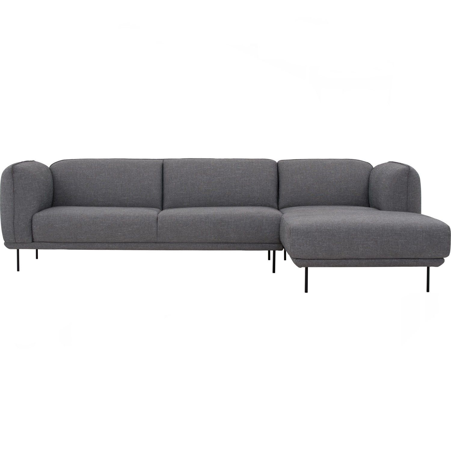 Miro 3 Seater L Shaped Sofa Grey – Furnituredirect.my With Regard To 3 Seat L Shaped Sofas In Black (Photo 15 of 15)