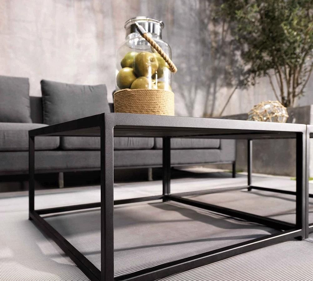 Modern Aluminium And Ceramic Garden Coffee Tables – Square Or Rectangle With Regard To Outdoor Coffee Tables With Storage (View 2 of 15)