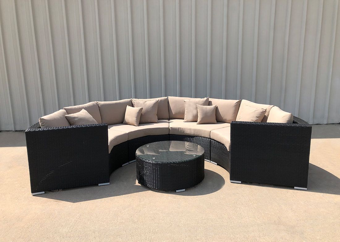 Modern Half Moon Wicker Sectional – Modern And Industrial Furniturekb  Furnishings Within Outdoor Half Round Coffee Tables (Photo 12 of 15)