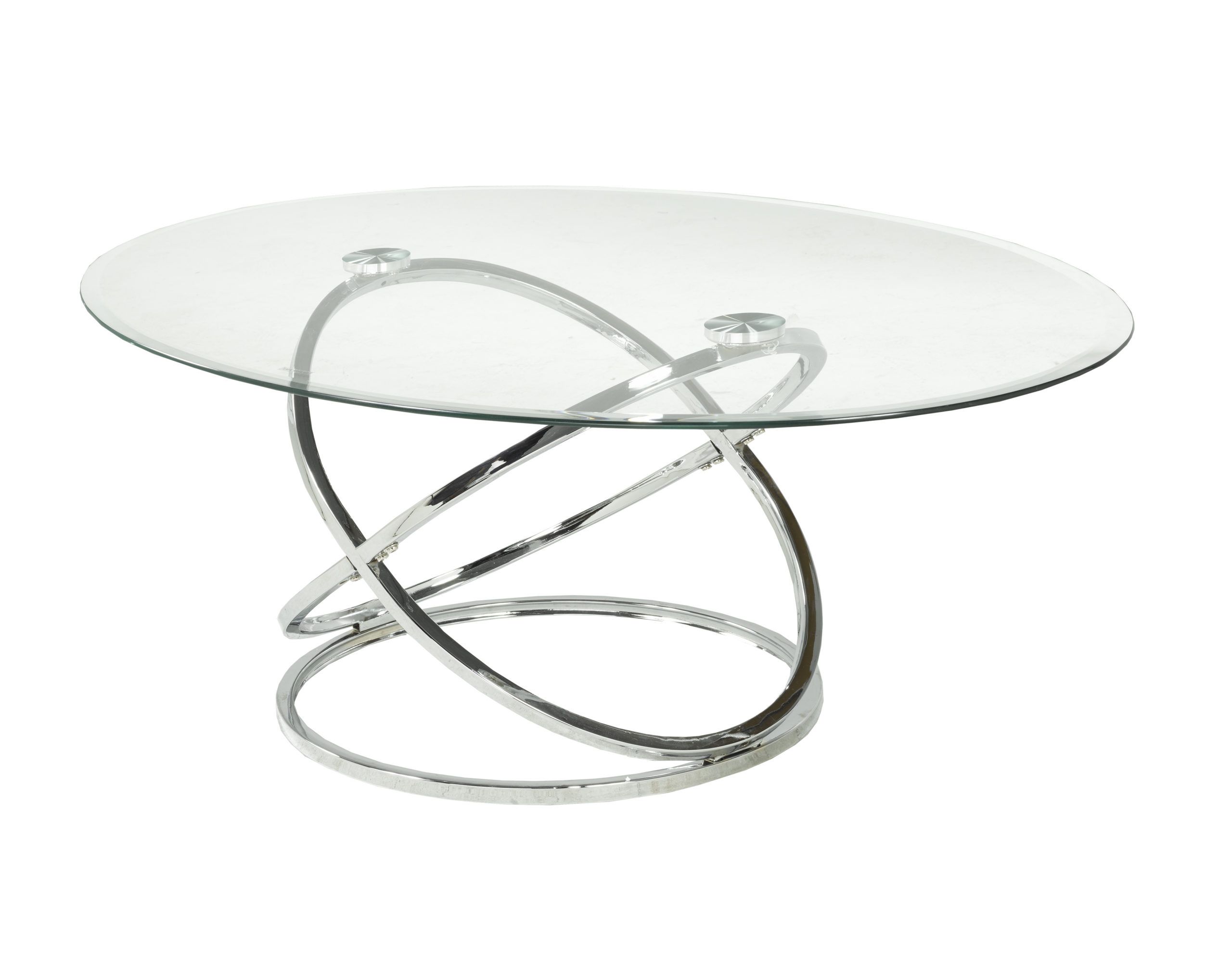 Modern Oval Glass And Chrome Occasional Tables – Arrow Furniture Pertaining To Oval Glass Coffee Tables (View 3 of 15)